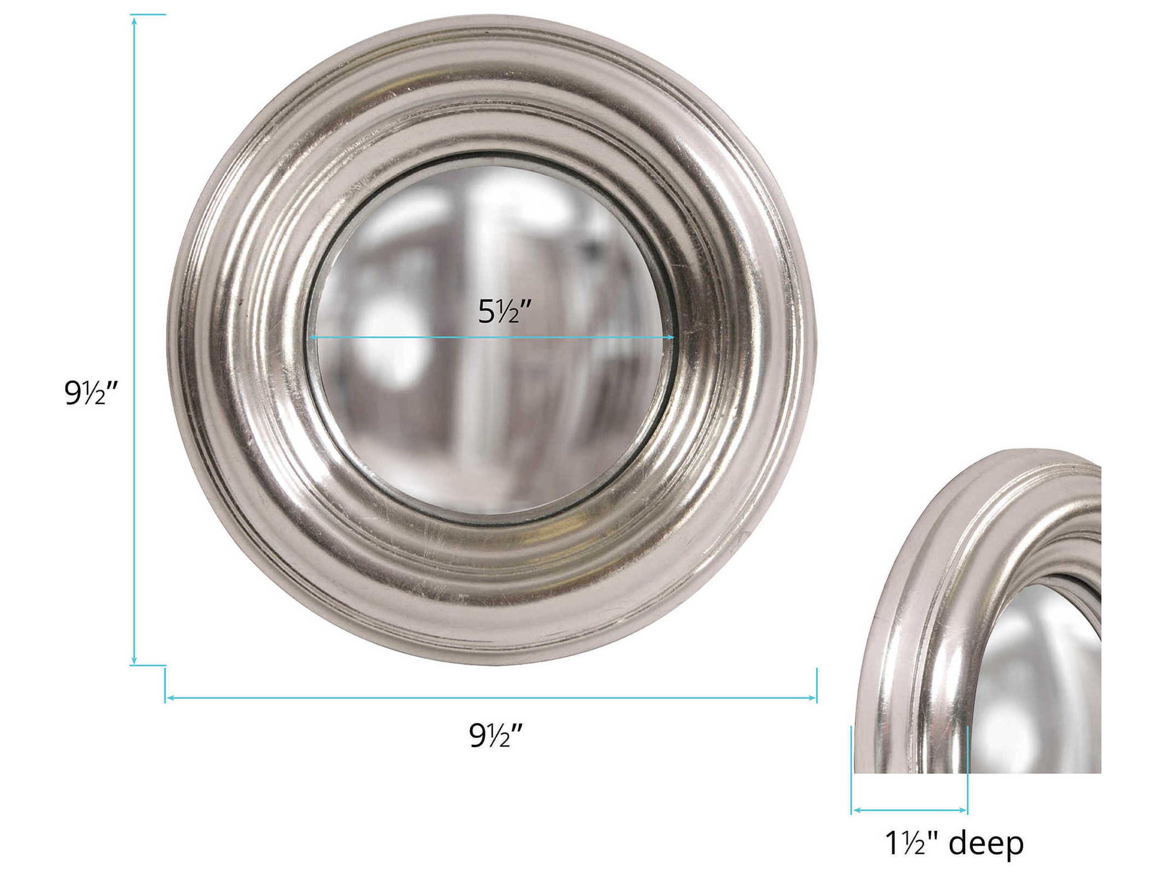 Howard Elliott Sylvia Bright Silver Round Wall Mirror