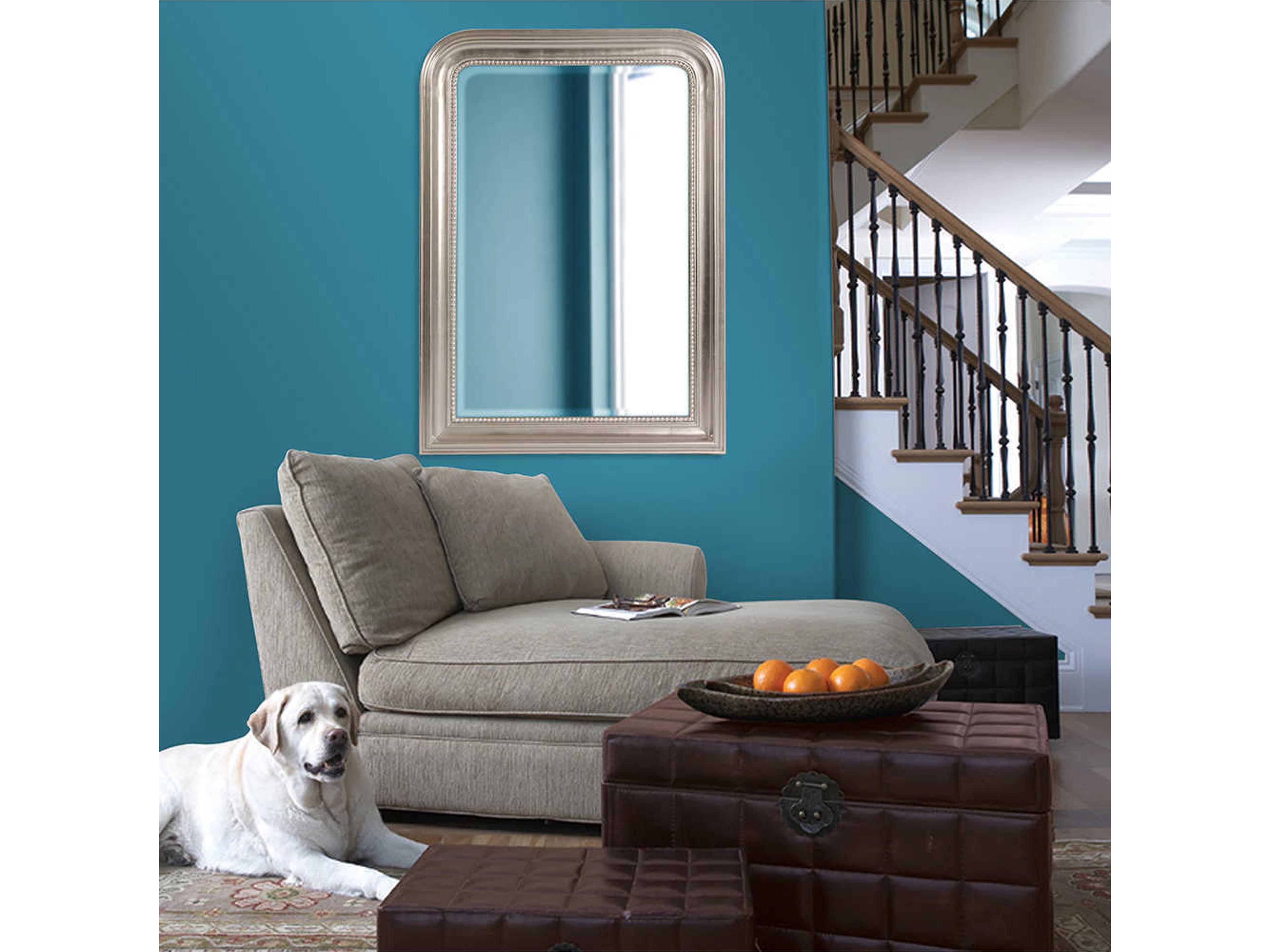 Howard Elliott Sterling Bright Silver Rectangular Floor Mirror