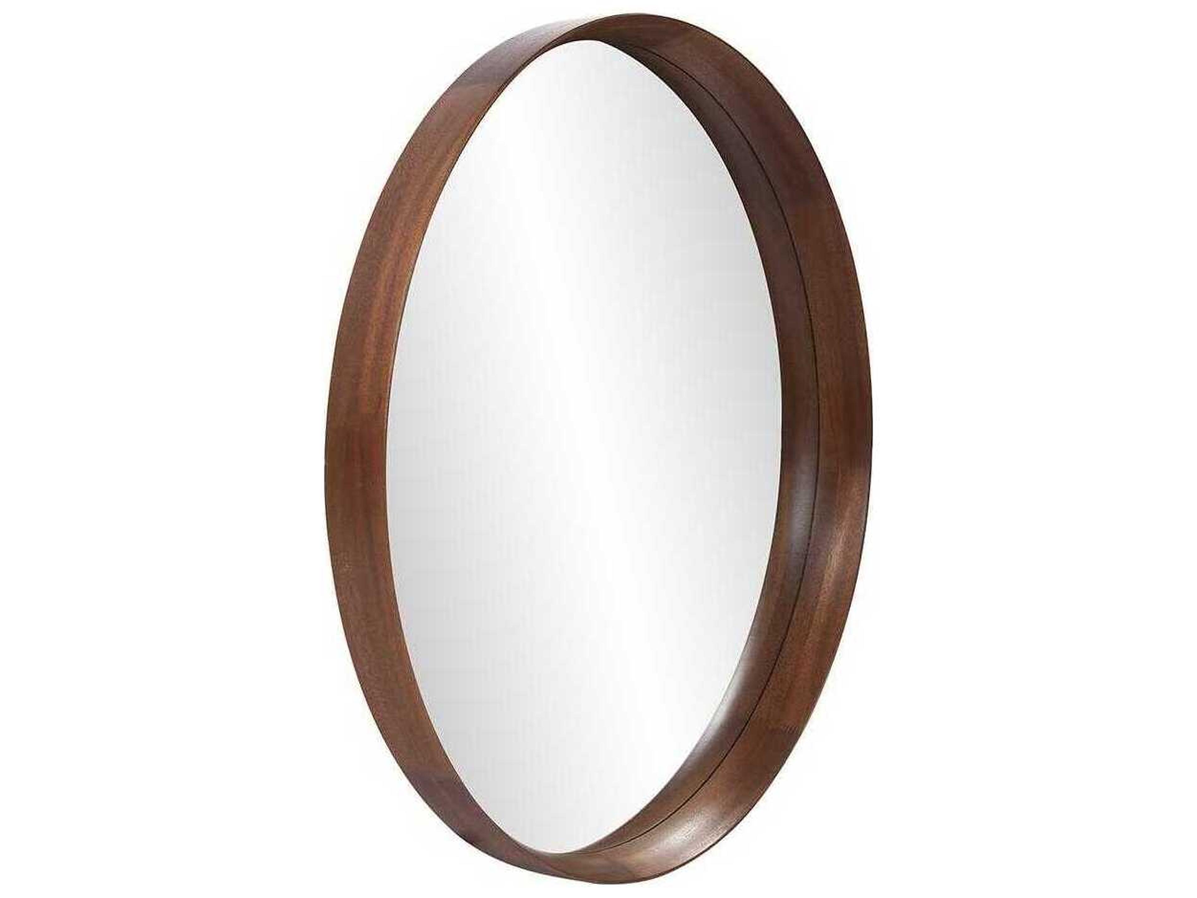 Howard Elliott Reagan Reddish Brown Round Wall Mirror