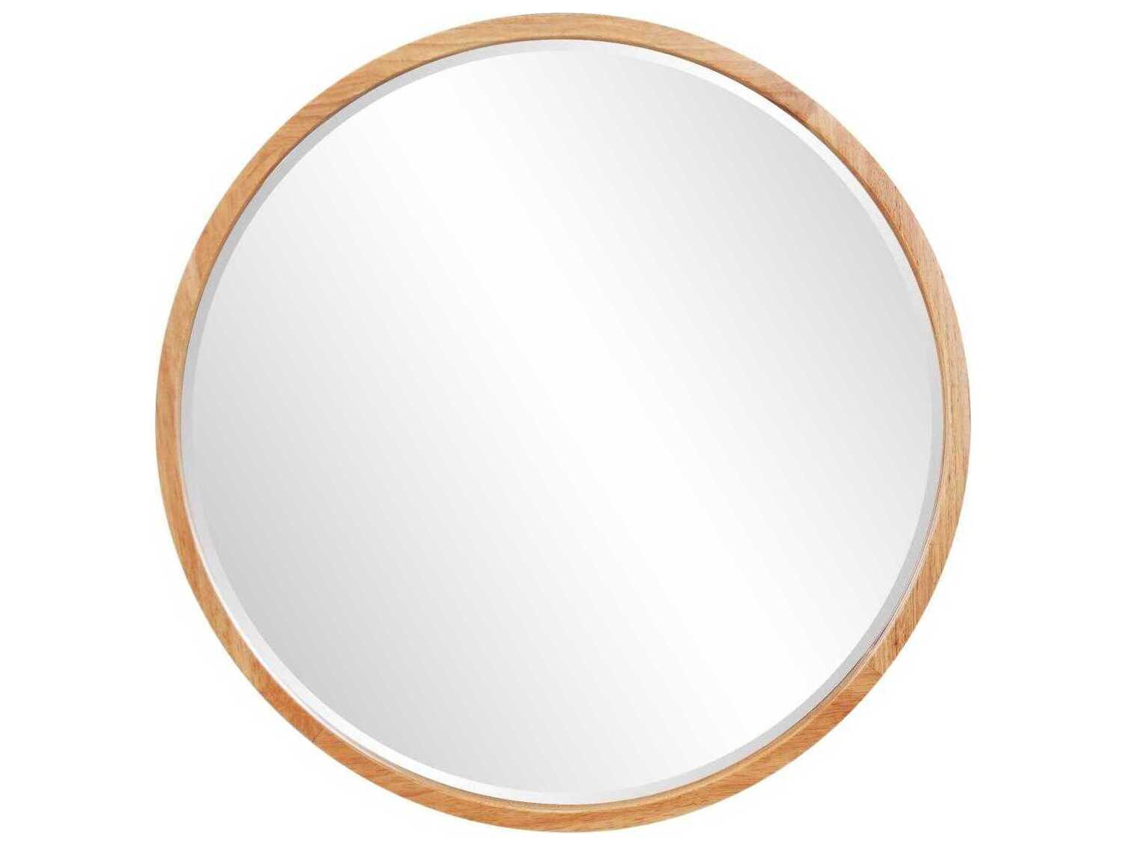 Johann Natural Oak Round Wall Mirror