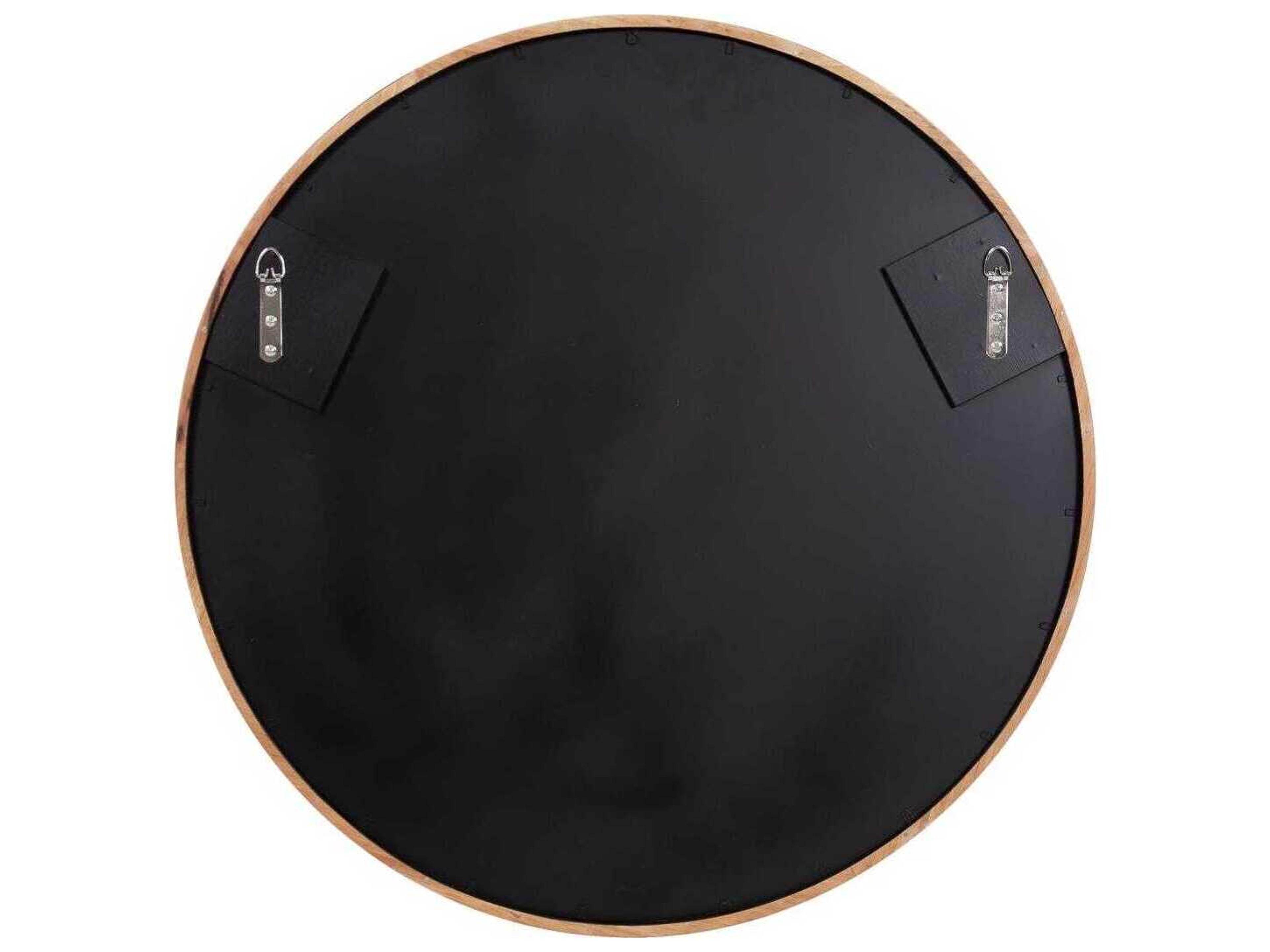 Howard Elliott Johann Natural Oak Round Wall Mirror