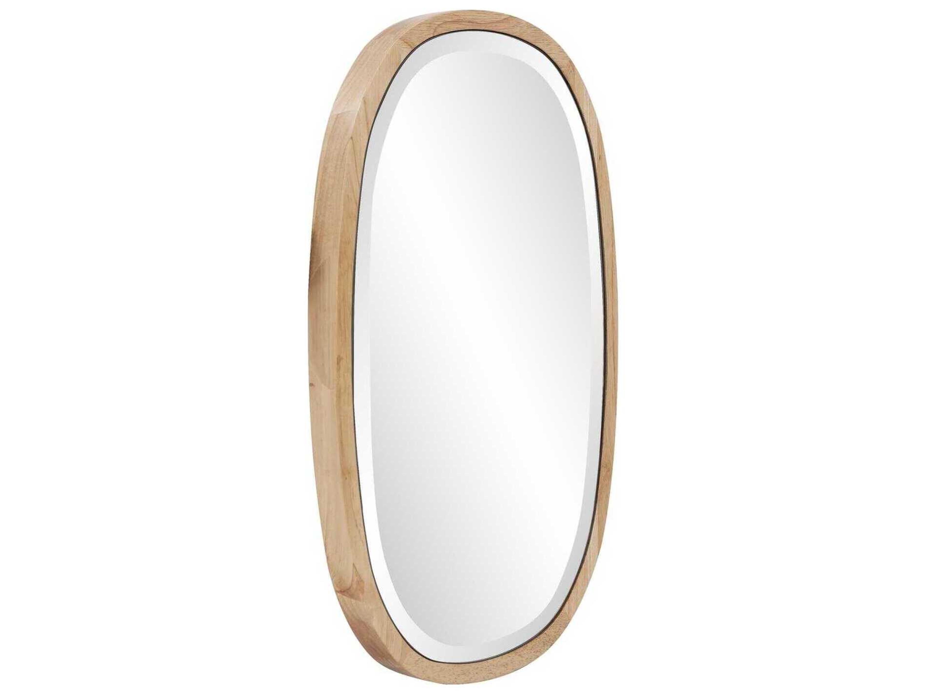 Howard Elliott Johann Natural Oak Oval Wall Mirror
