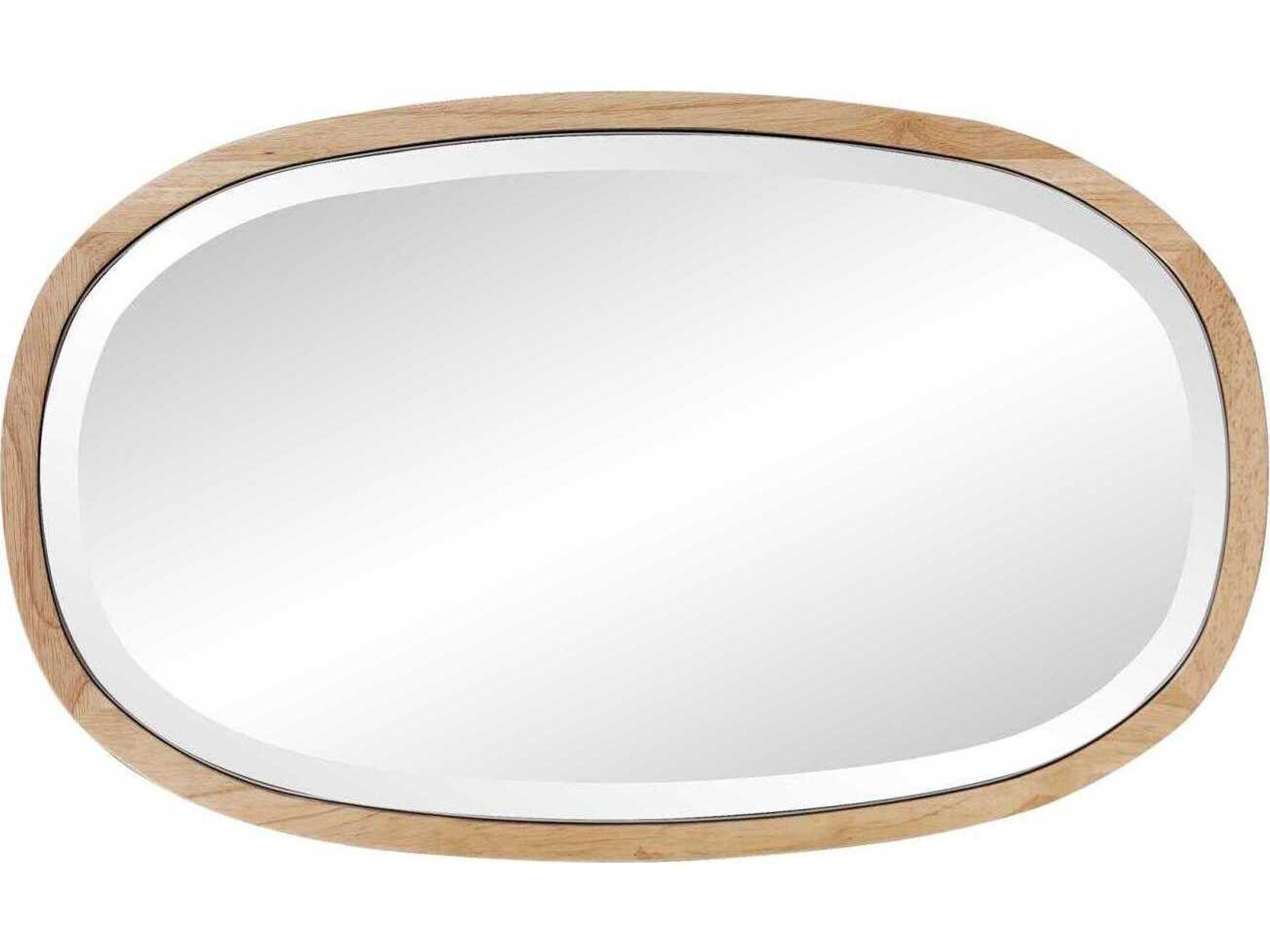 Howard Elliott Johann Natural Oak Oval Wall Mirror