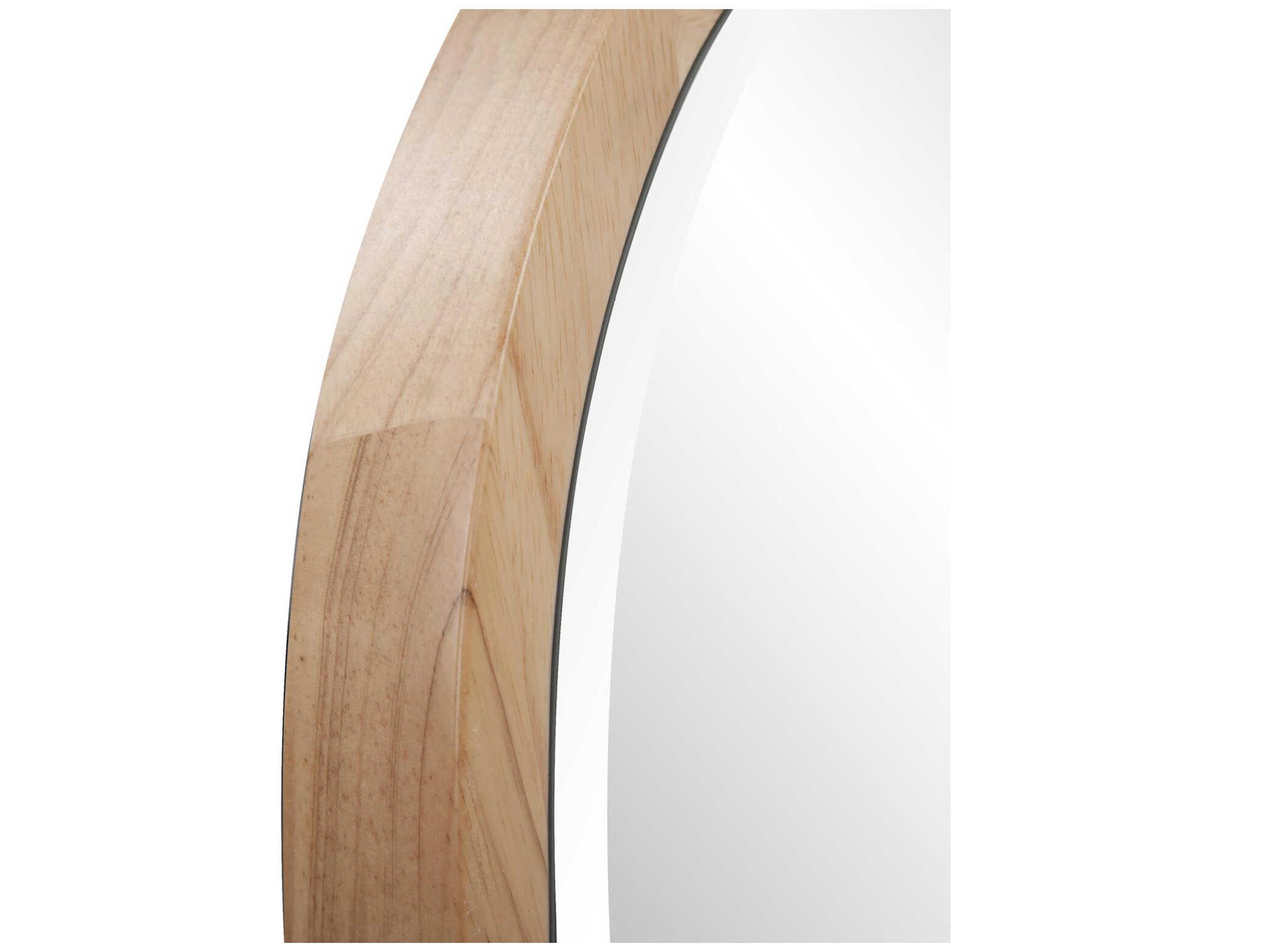 Howard Elliott Johann Natural Oak Oval Wall Mirror