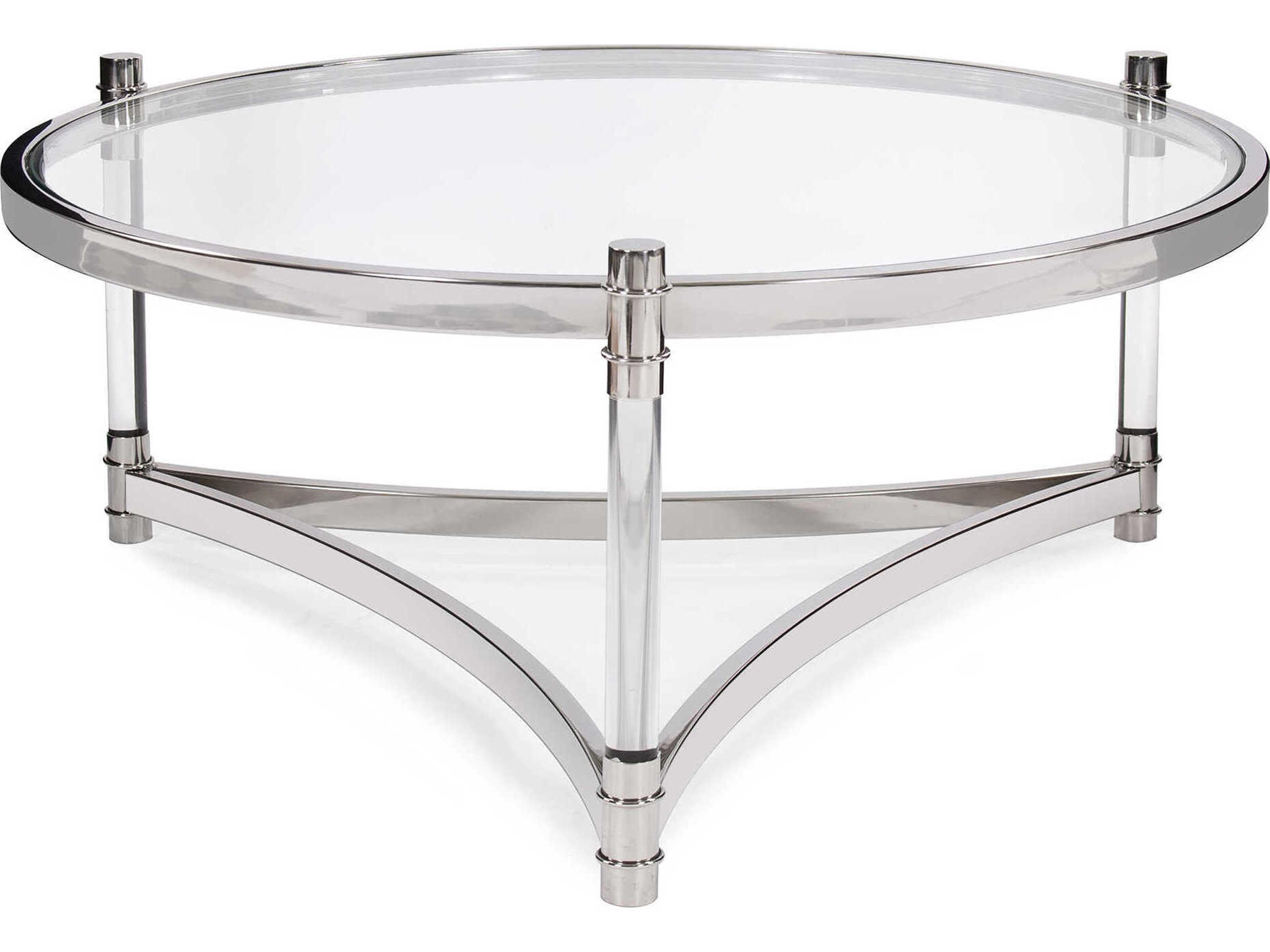 Round Glass Silver Coffee Table