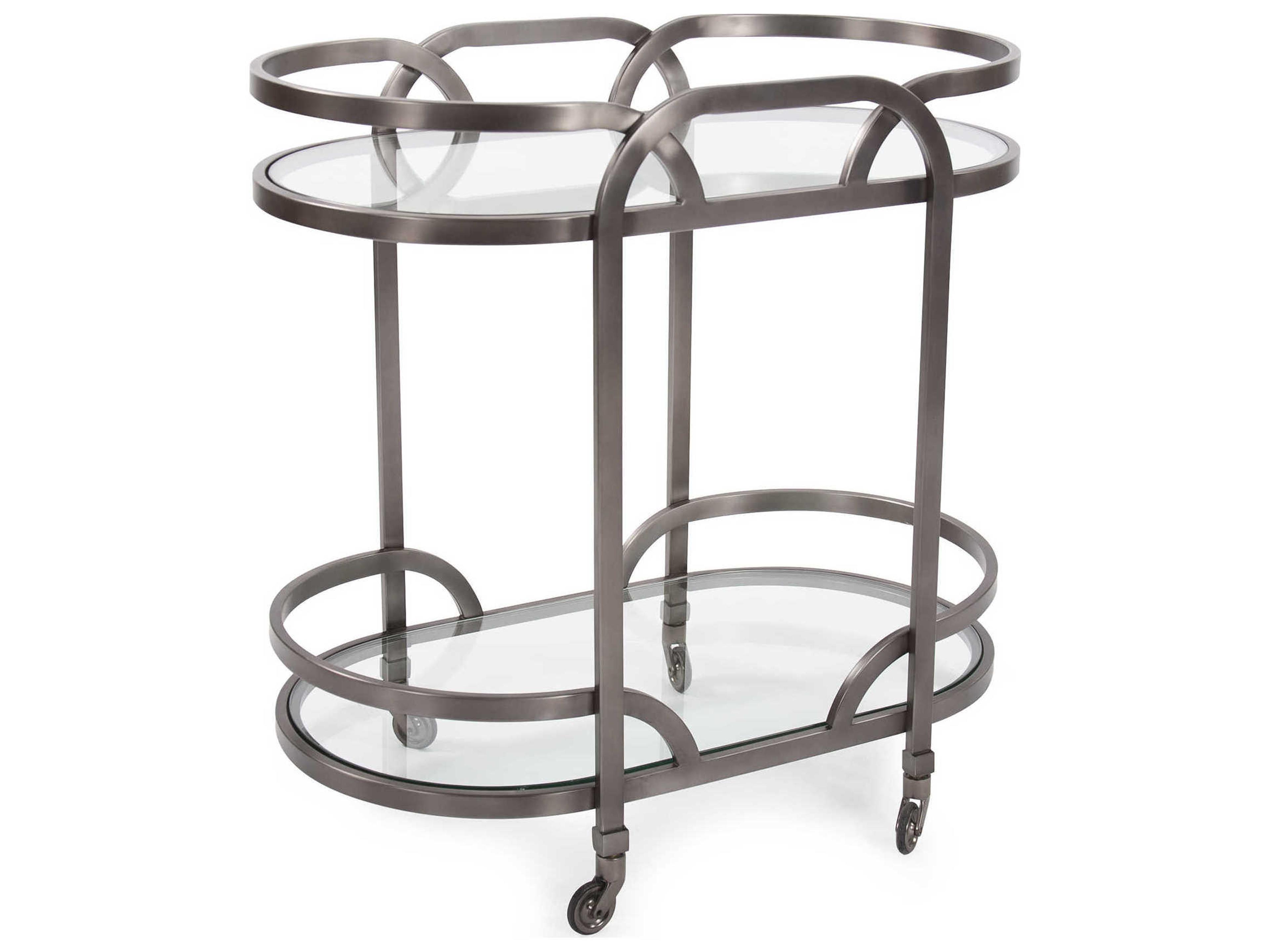 Glass Black Nickel Bar Cart