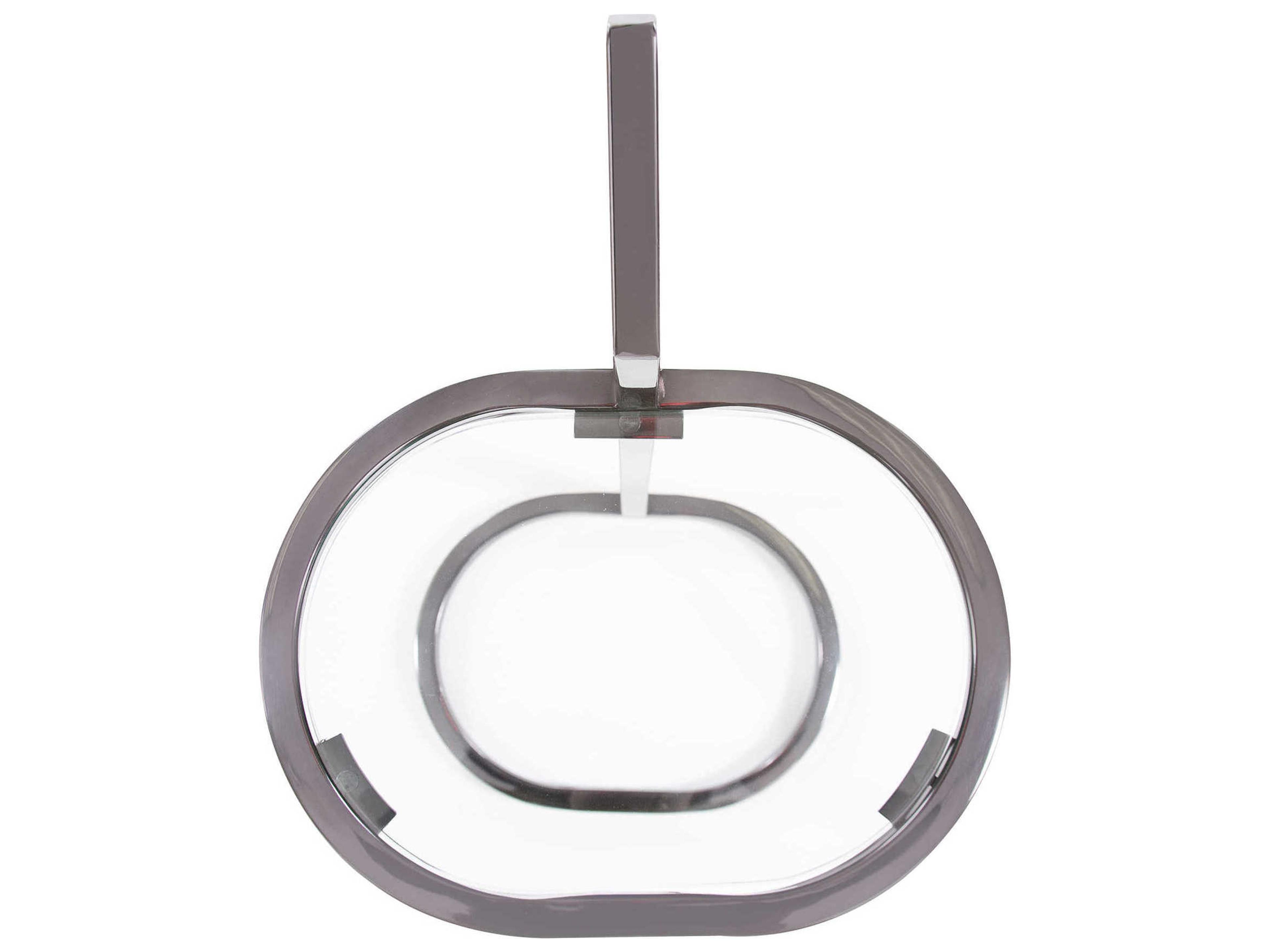 Howard Elliott Oval Glass Black Nickel End Table