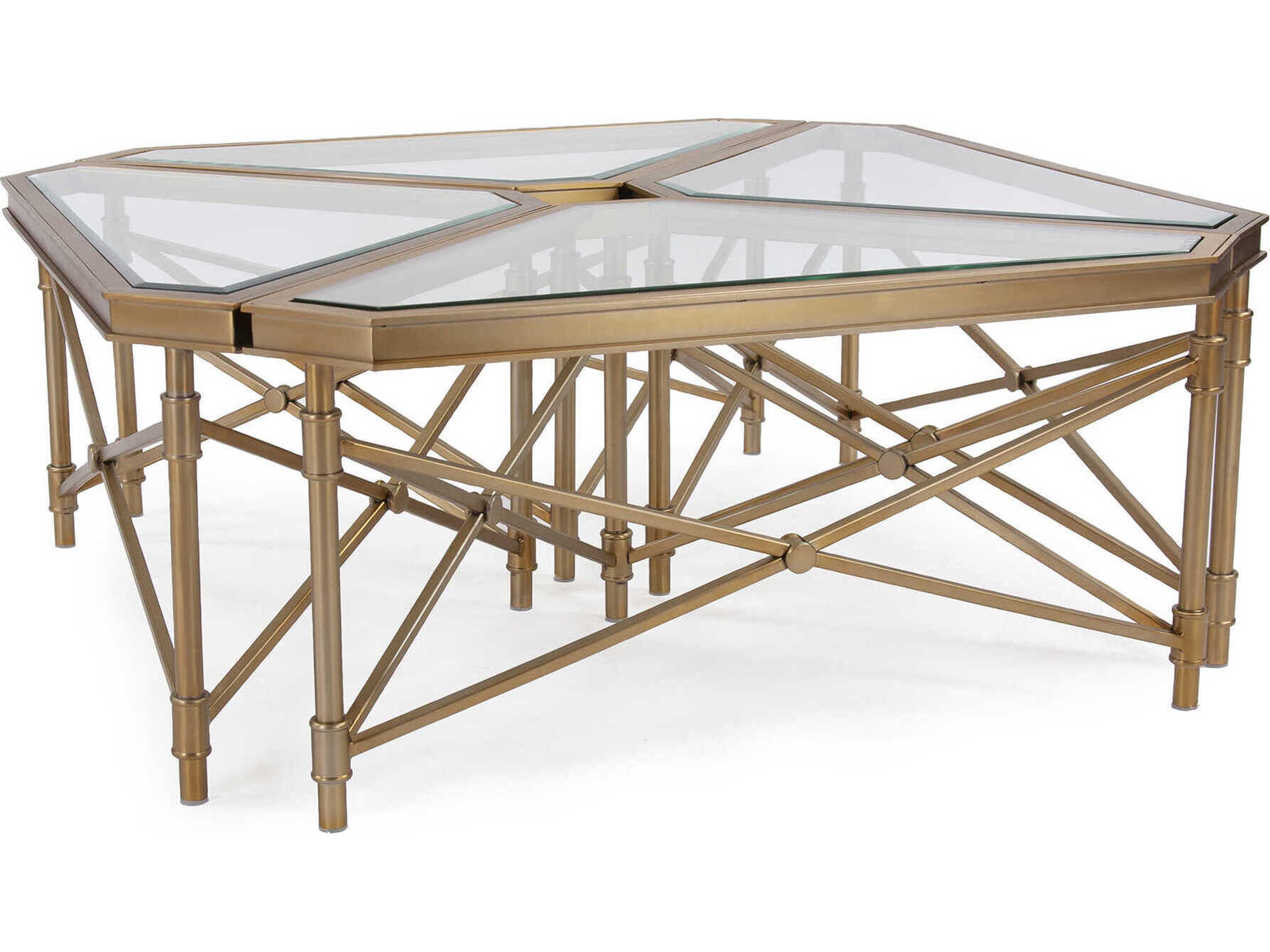 Wertheimer Square Glass Gold Coffee Table