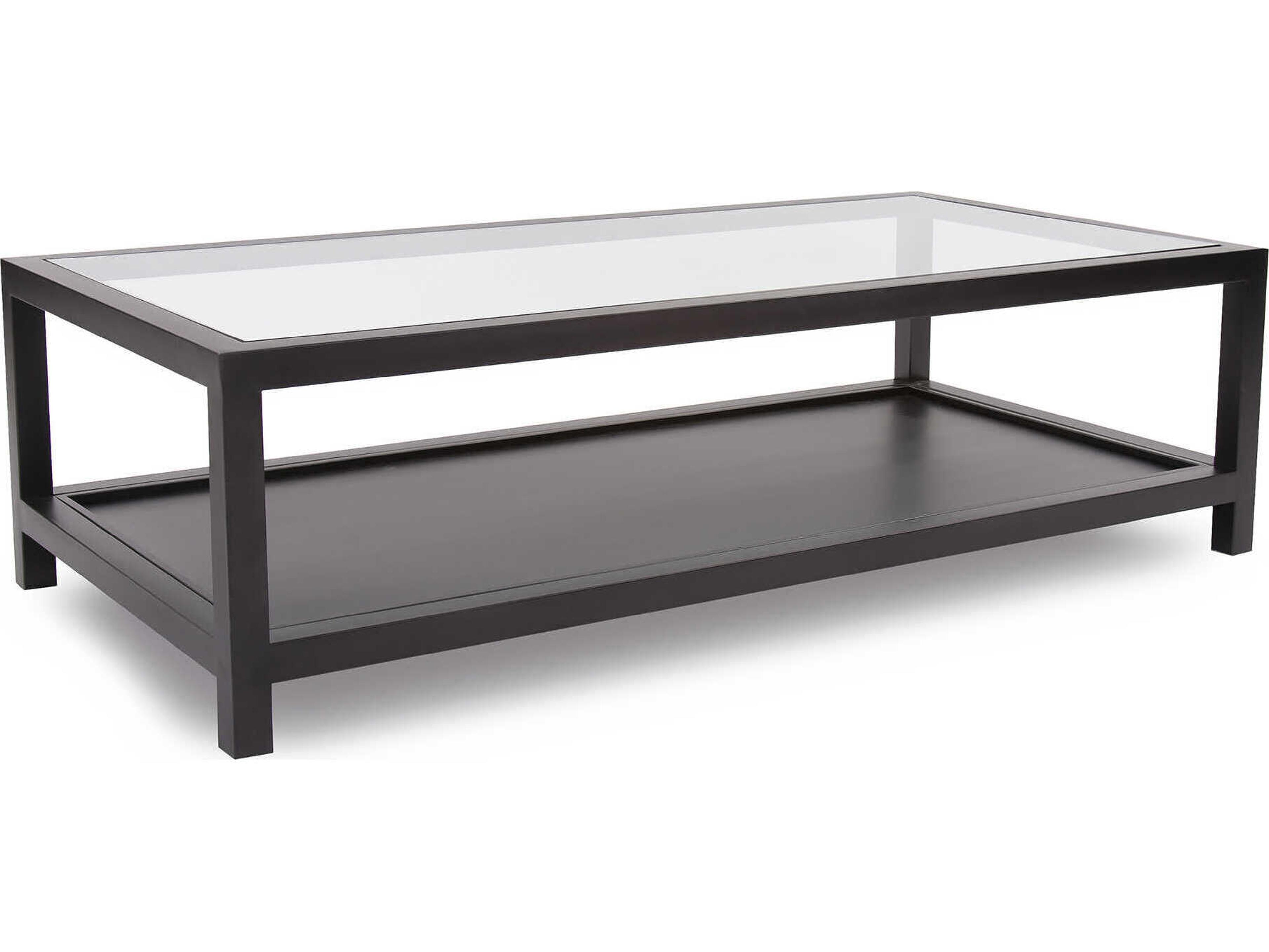 Dumas Rectangular Glass Nickel Coffee Table