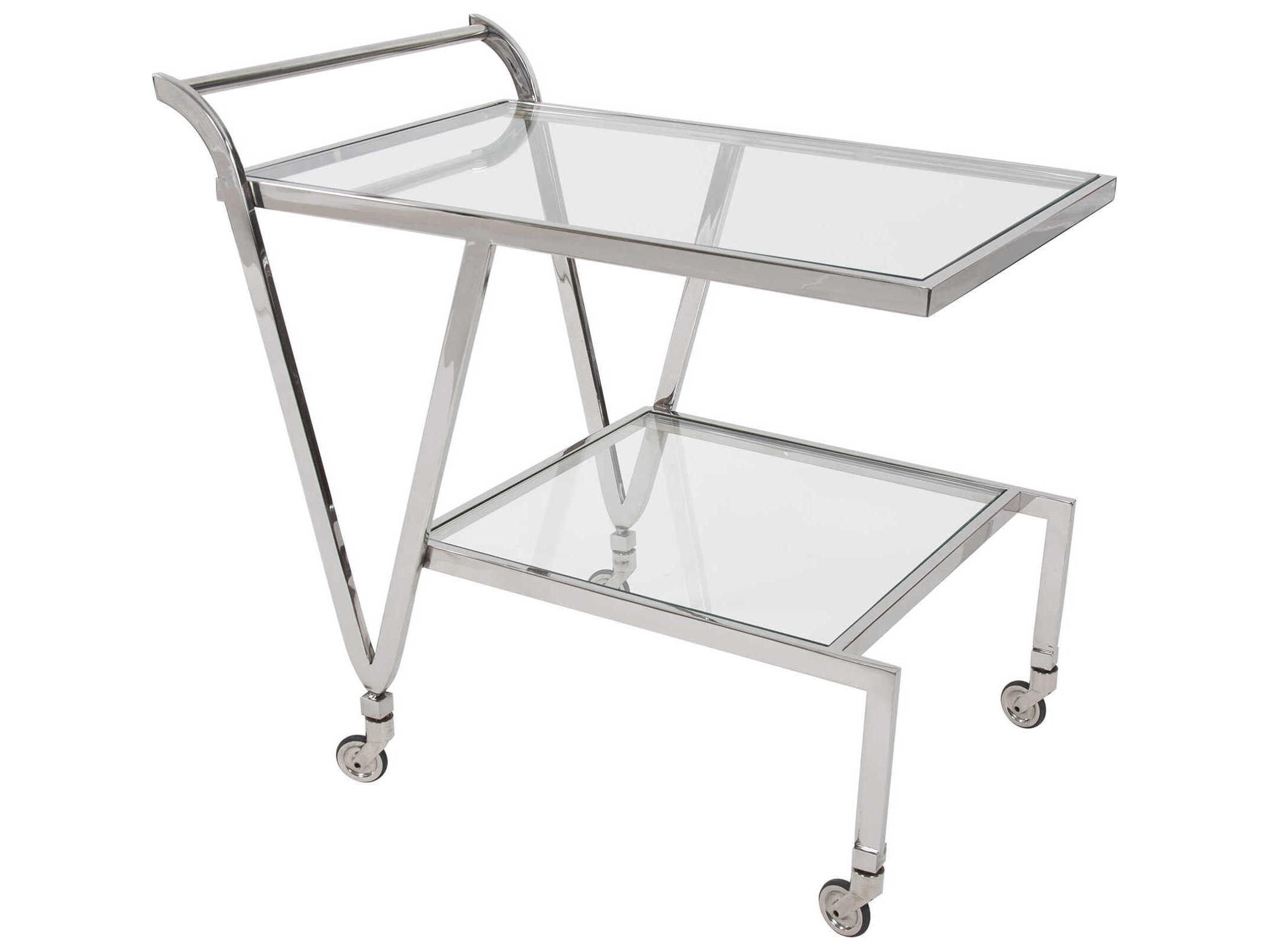 Paulin Glass Silver Bar Trolley