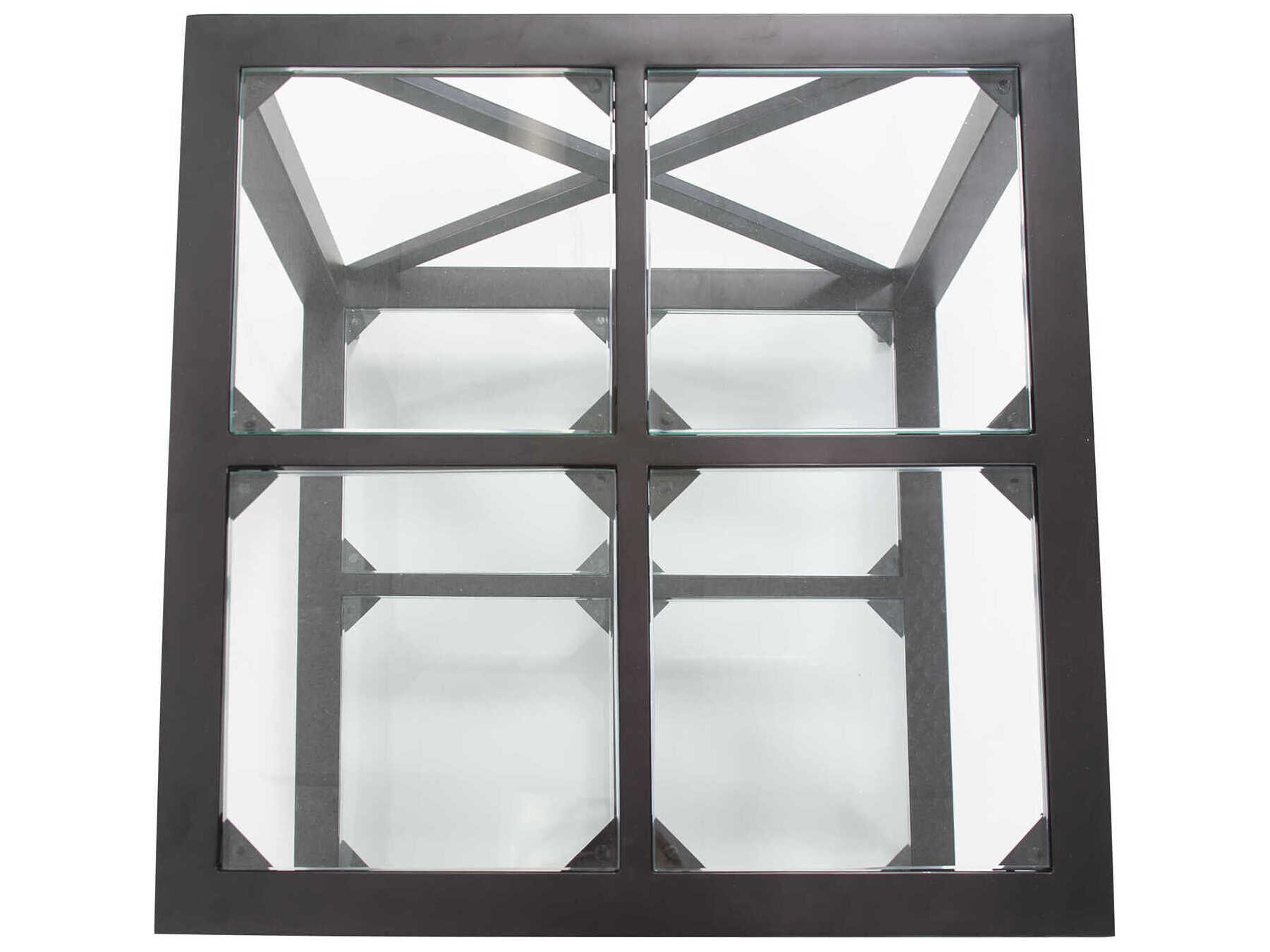 Howard Elliott Doshi Square Glass Matte Black End Table