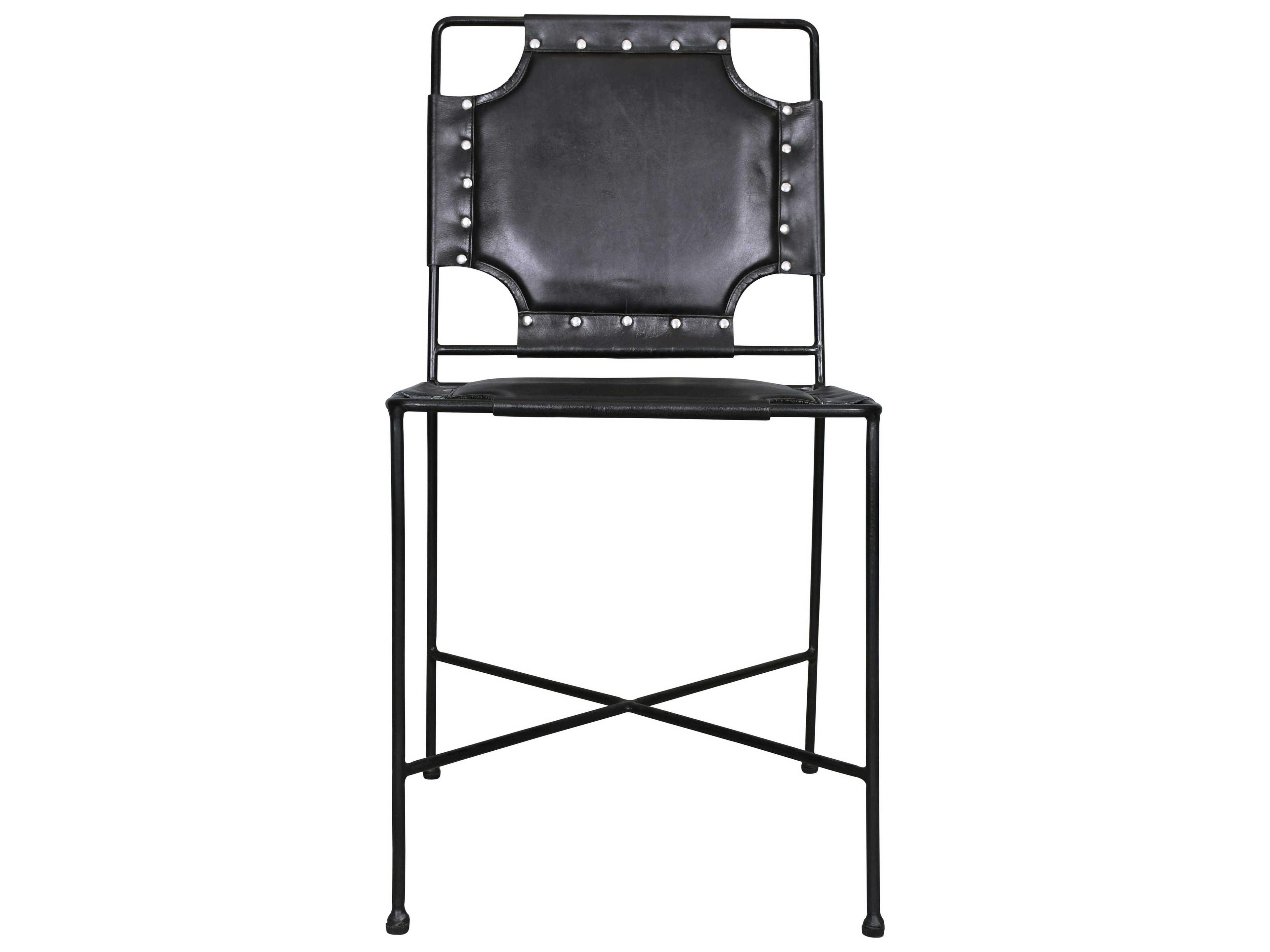 Howard Elliott Enzo Black Leather Armless Dining Chair