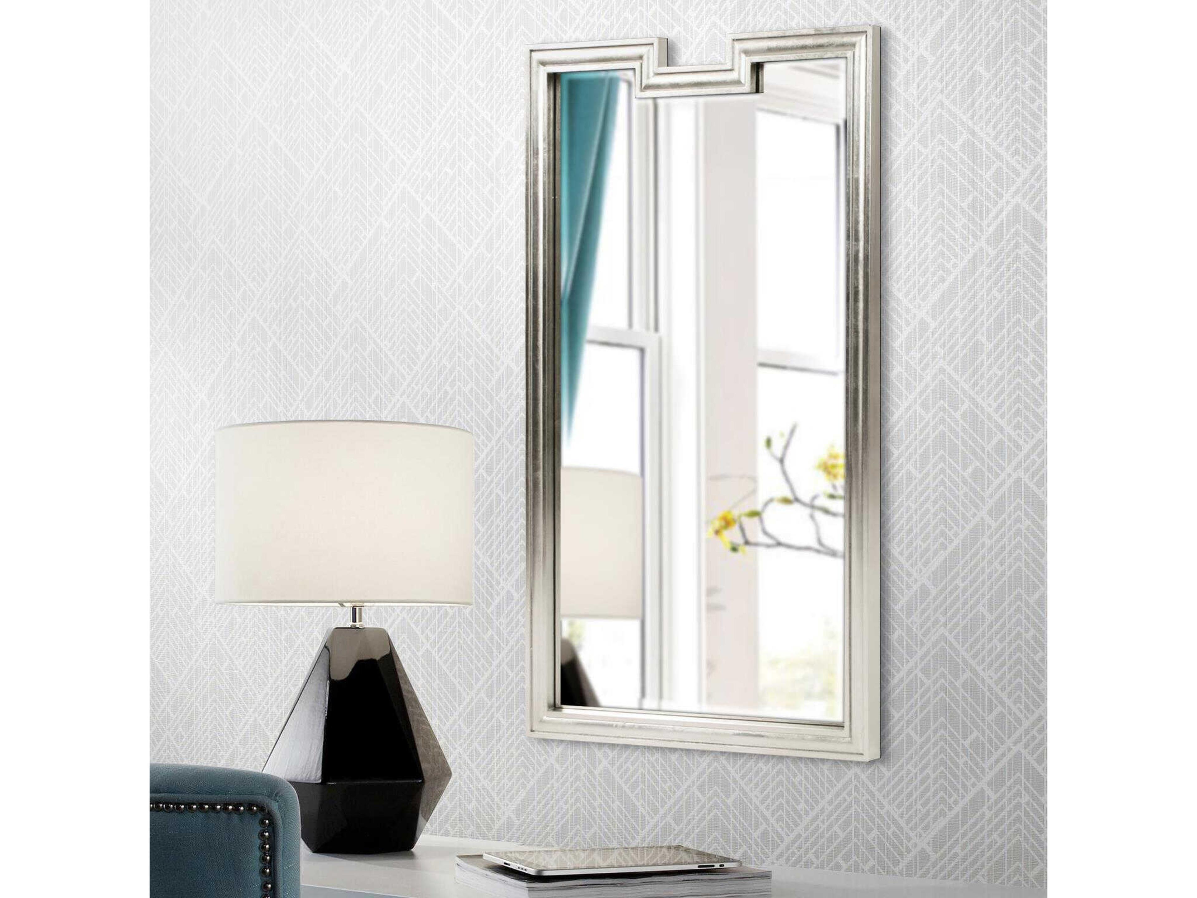 Howard Elliott Danube Bright Silver Rectangular Wall Mirror