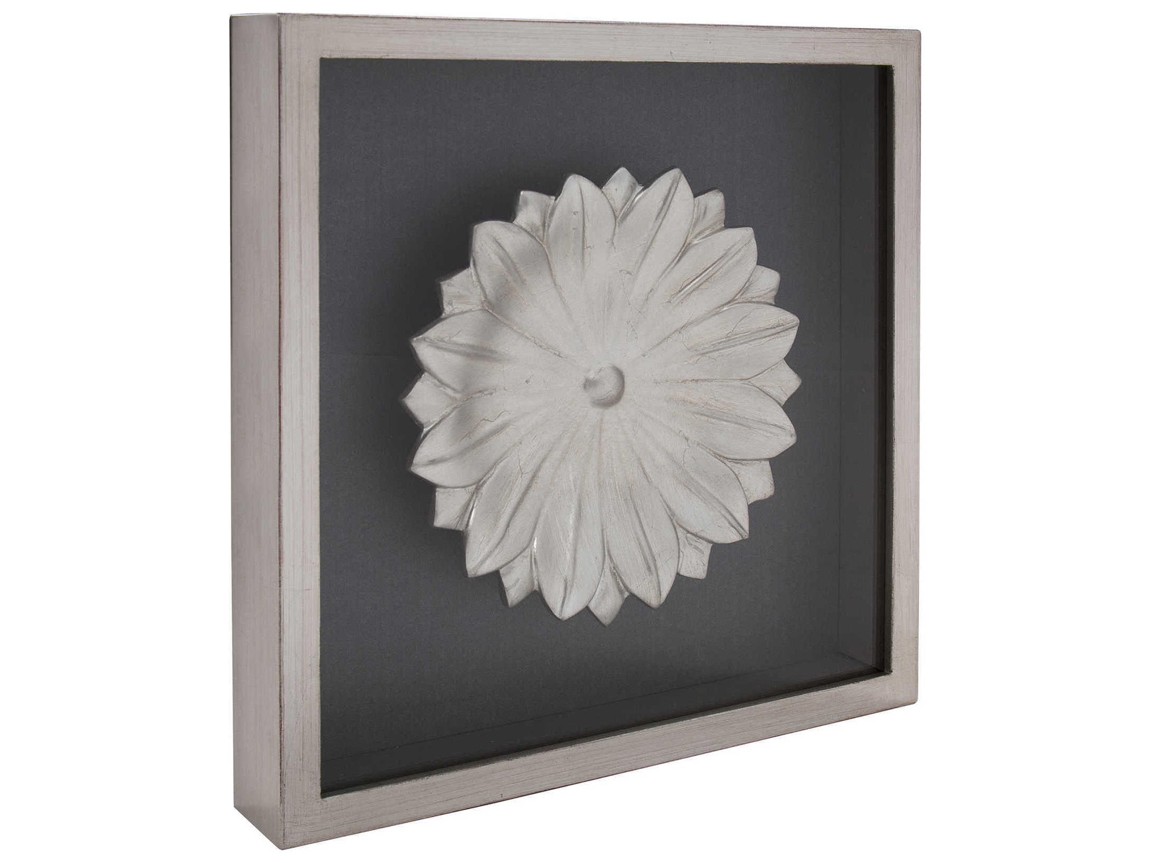 Howard Elliott Silver 14" Lotus Flower Wood Wall Art