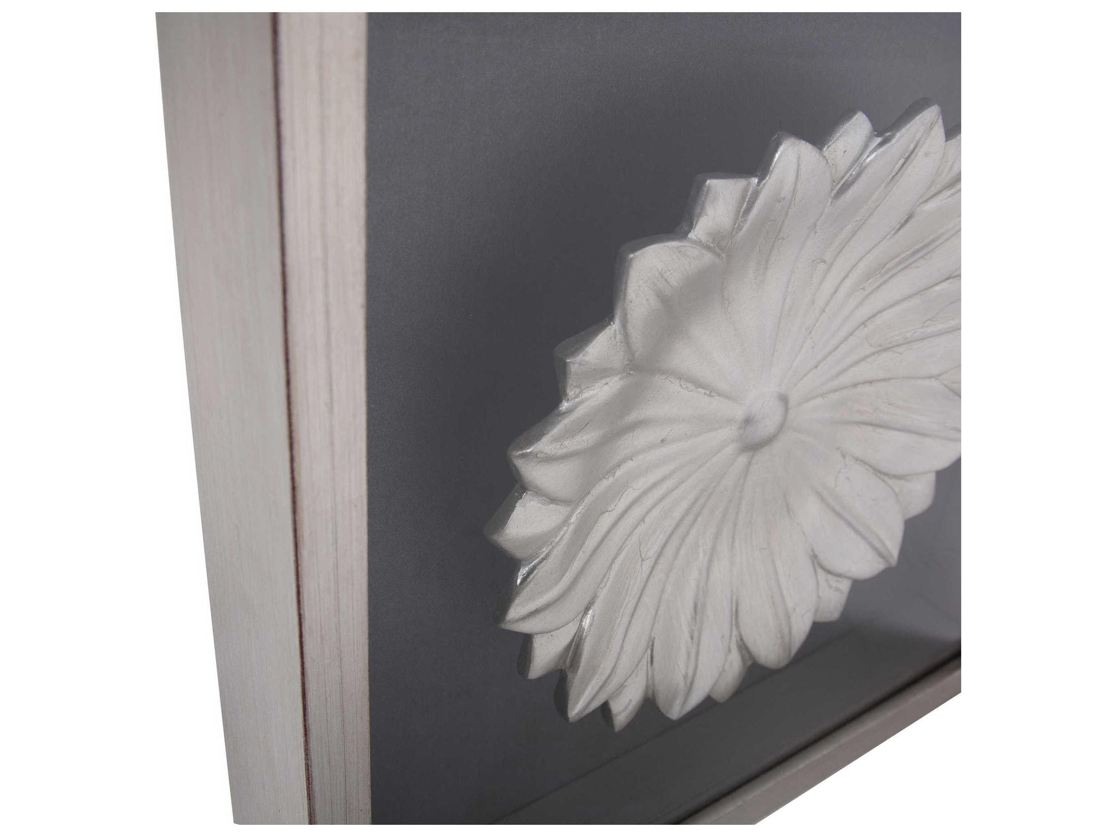 Howard Elliott Silver 14" Lotus Flower Wood Wall Art
