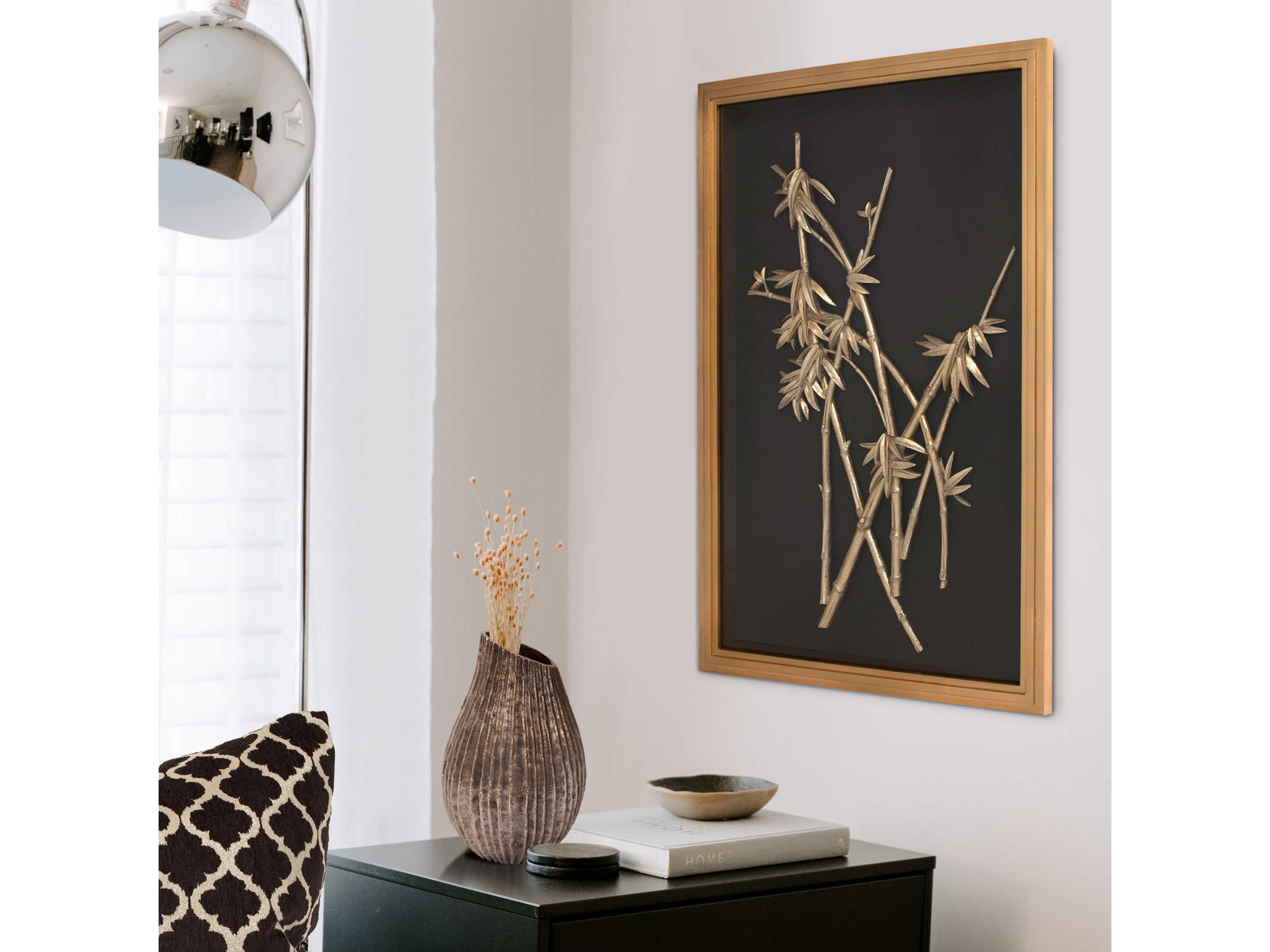 Howard Elliott Gold Bamboo Wood Wall Art