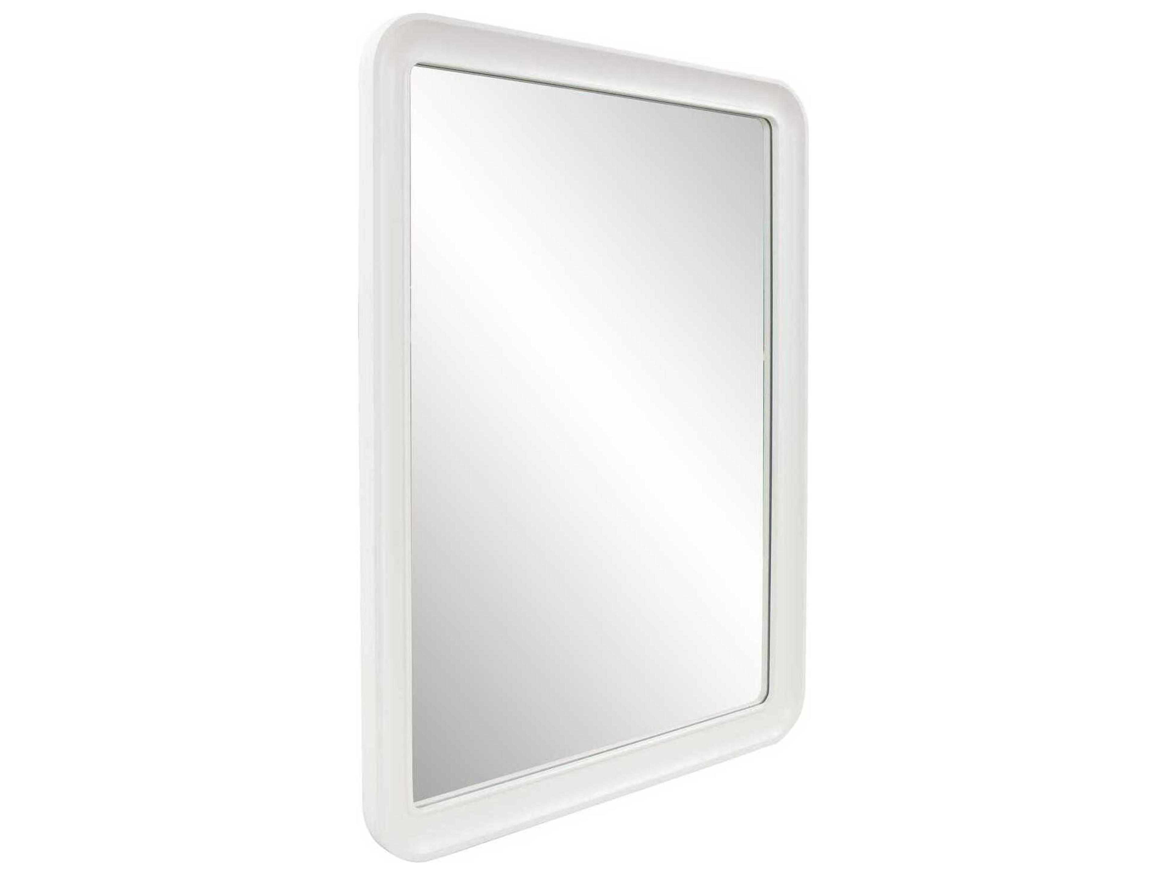 Howard Elliott Joelle Matte White Rectangular Wall Mirror