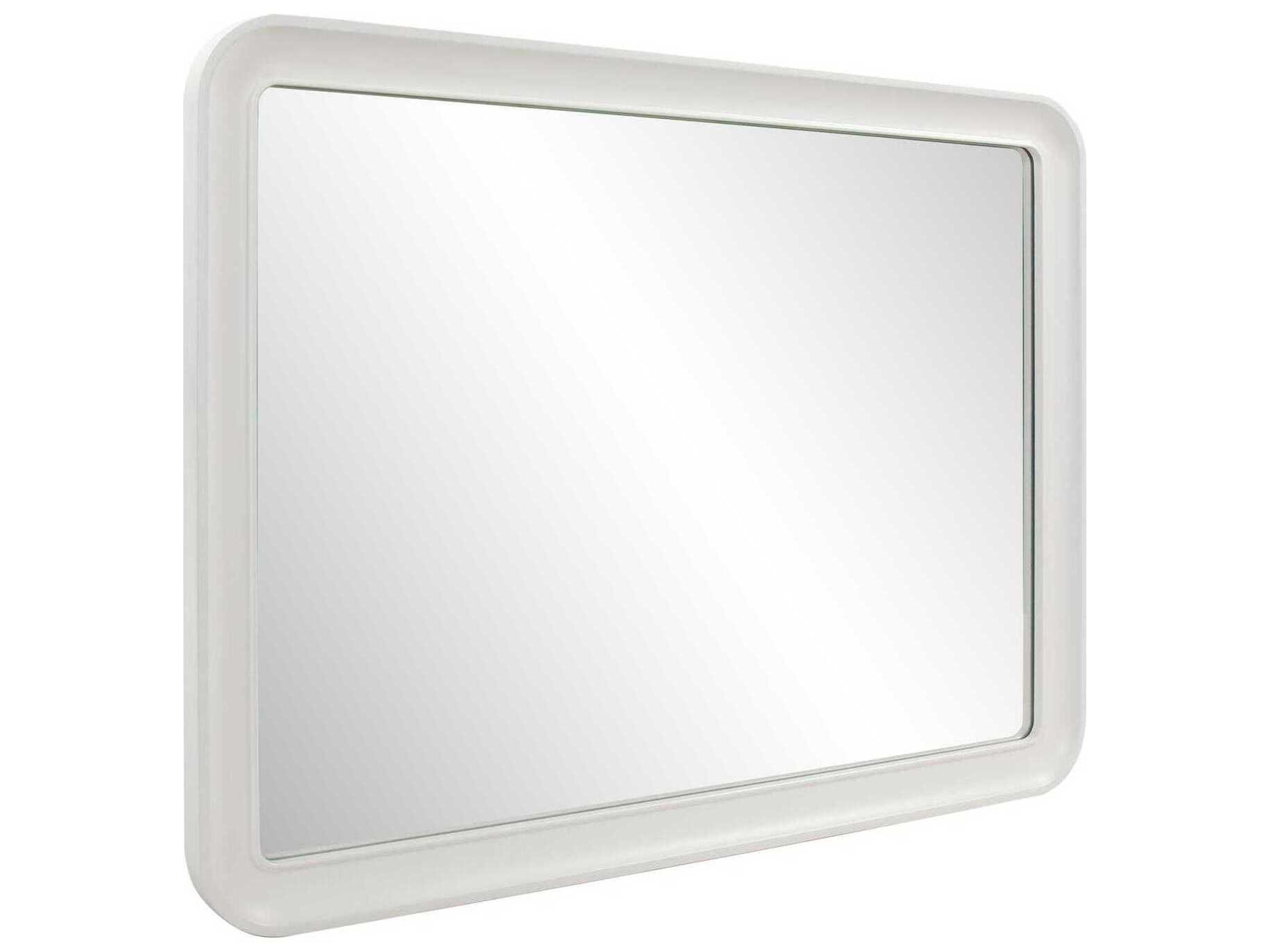 Howard Elliott Joelle Matte White Rectangular Wall Mirror