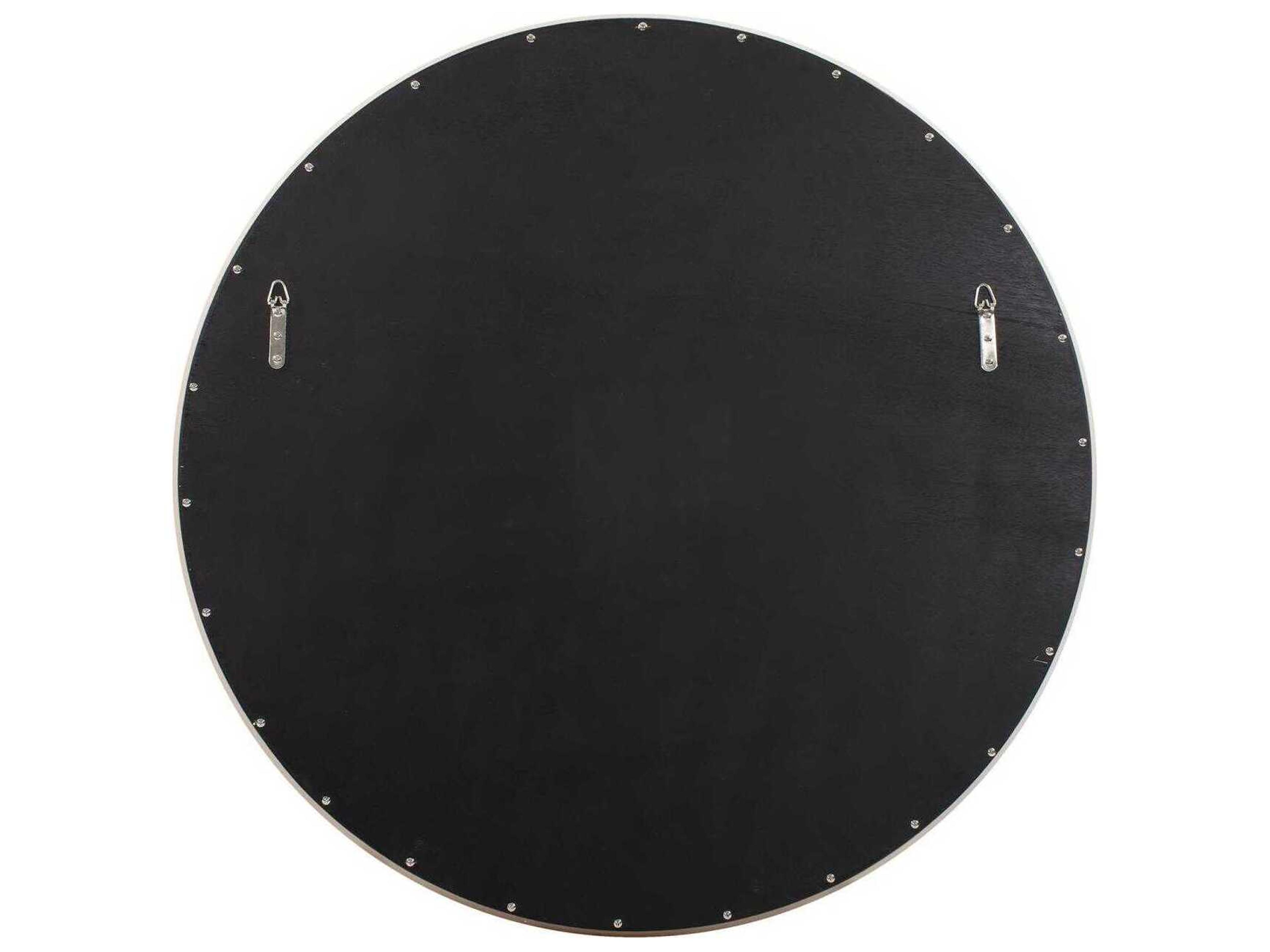 Howard Elliott Danton Wooden Brown Round Wall Mirror