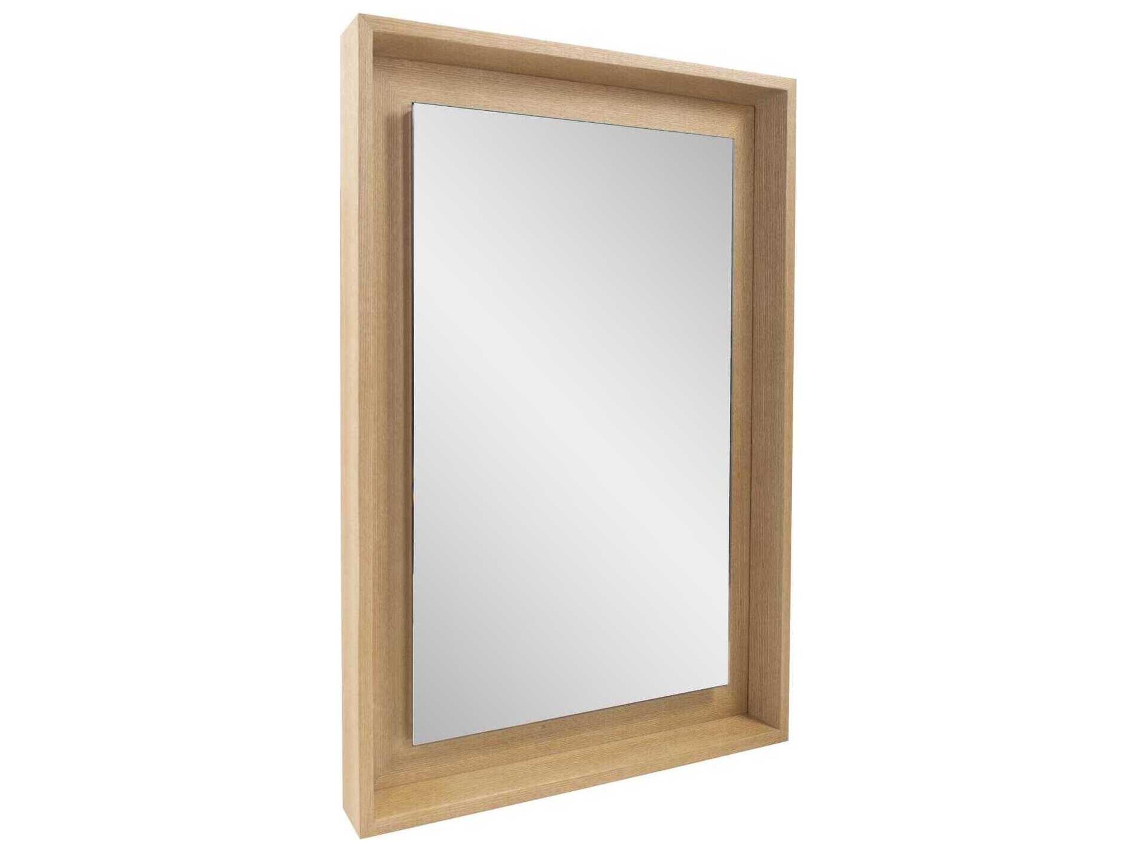 Howard Elliott Danton Wooden Brown Rectangular Wall Mirror