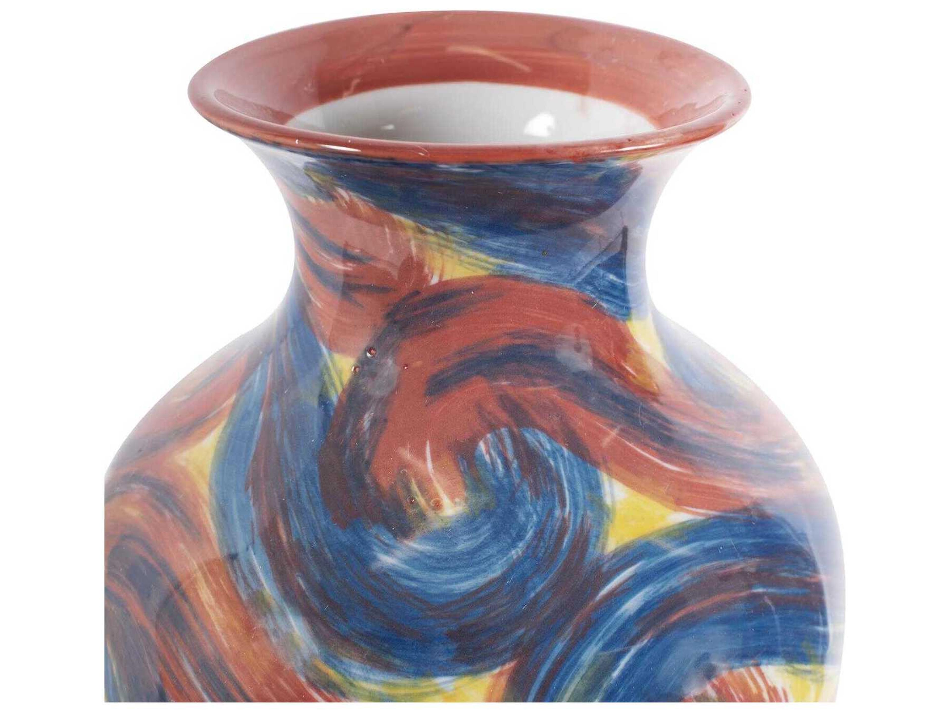 Howard Elliott Camille Multicolored Flared Ceramic Tall Vase