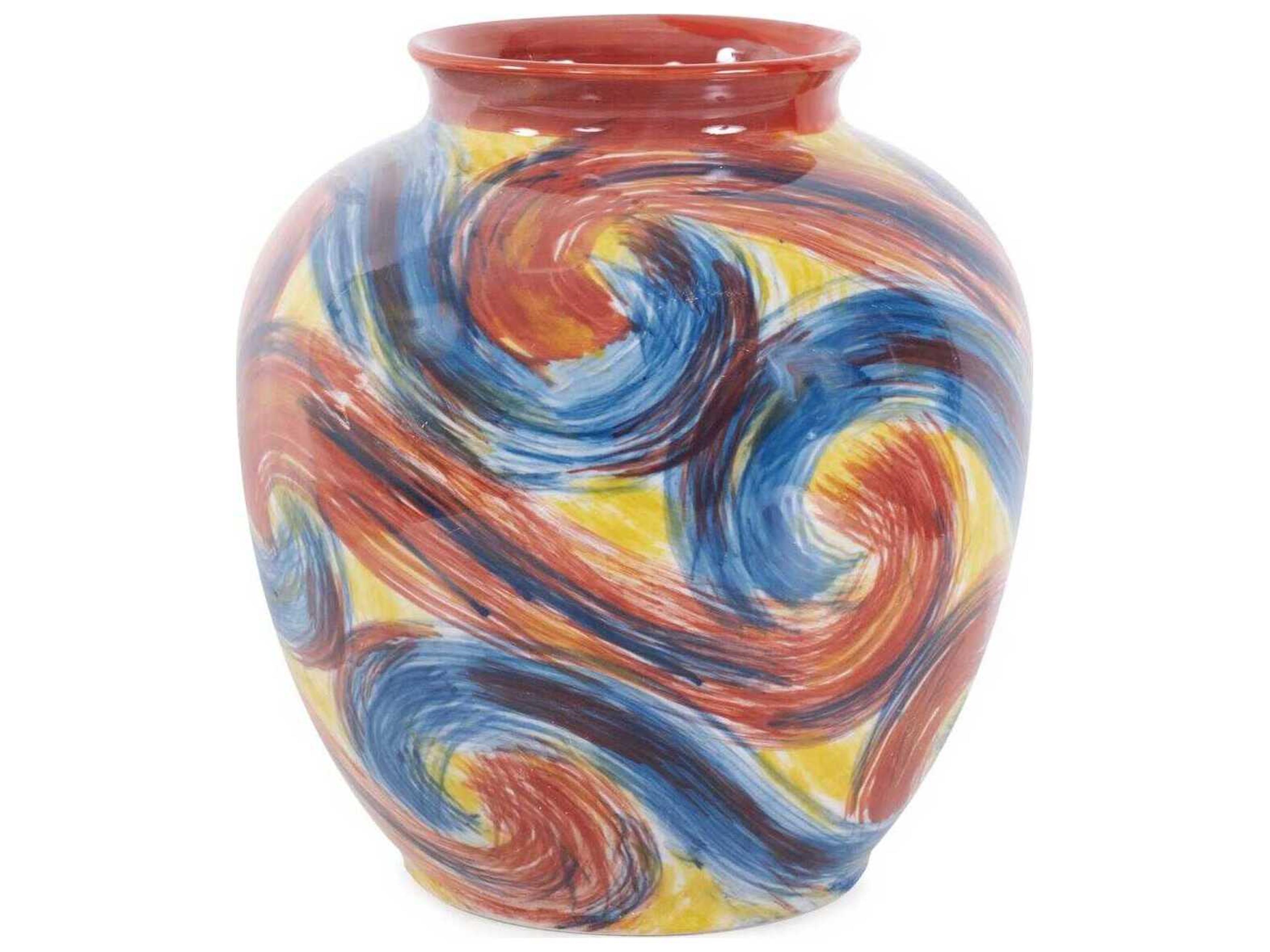 Camille Multicolored Wide Ceramic Pot