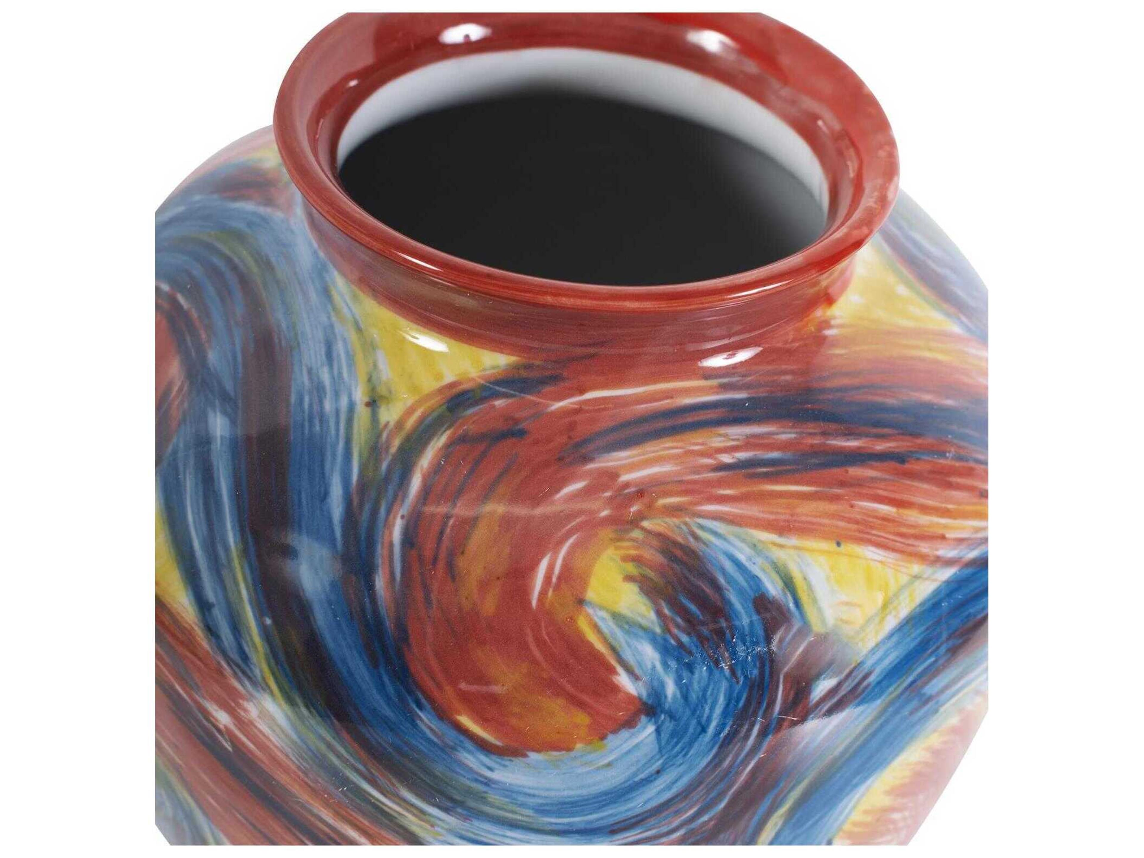 Howard Elliott Camille Multicolored Wide Ceramic Pot
