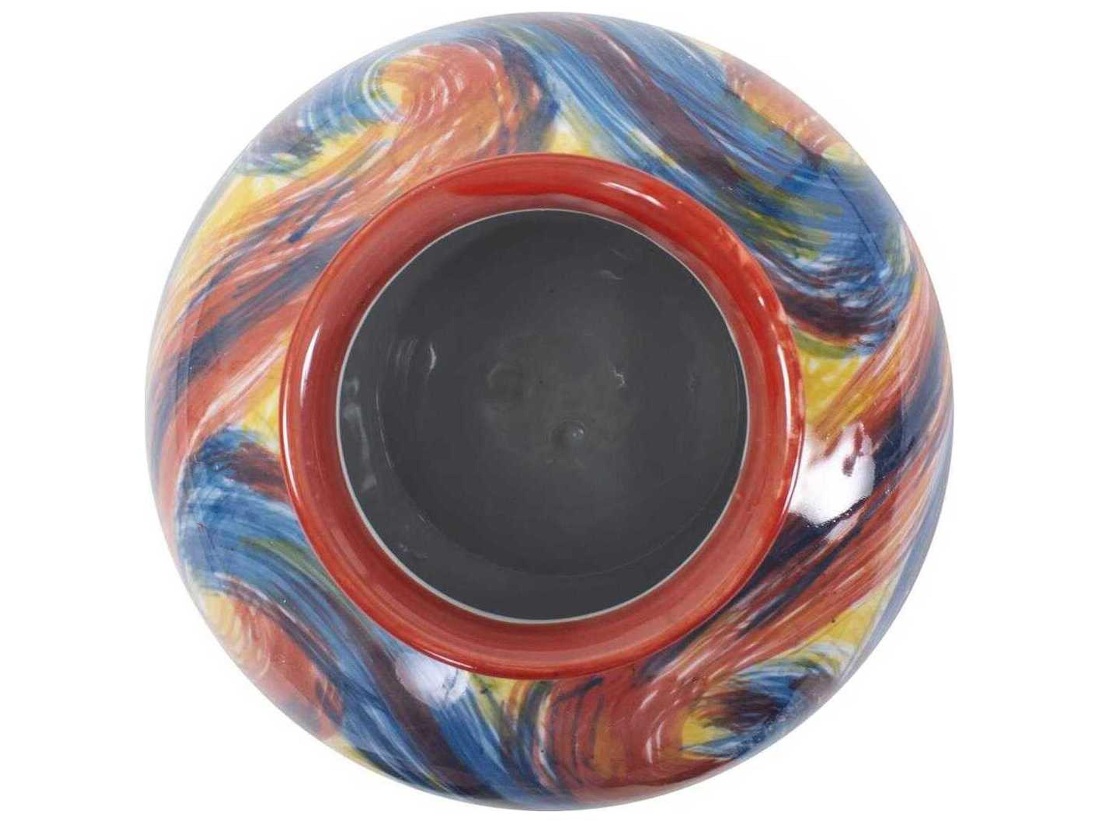 Howard Elliott Camille Multicolored Wide Ceramic Pot