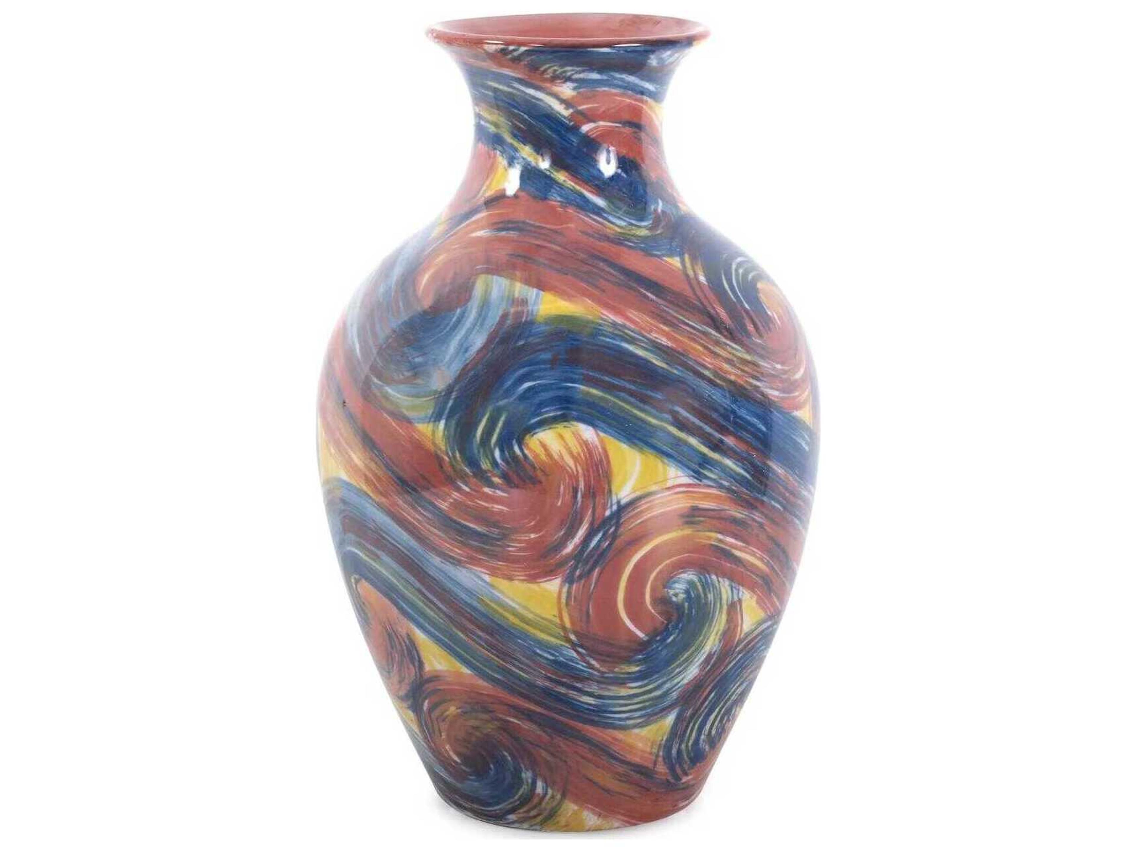 Camille Multicolored Flared Ceramic Short Bottle