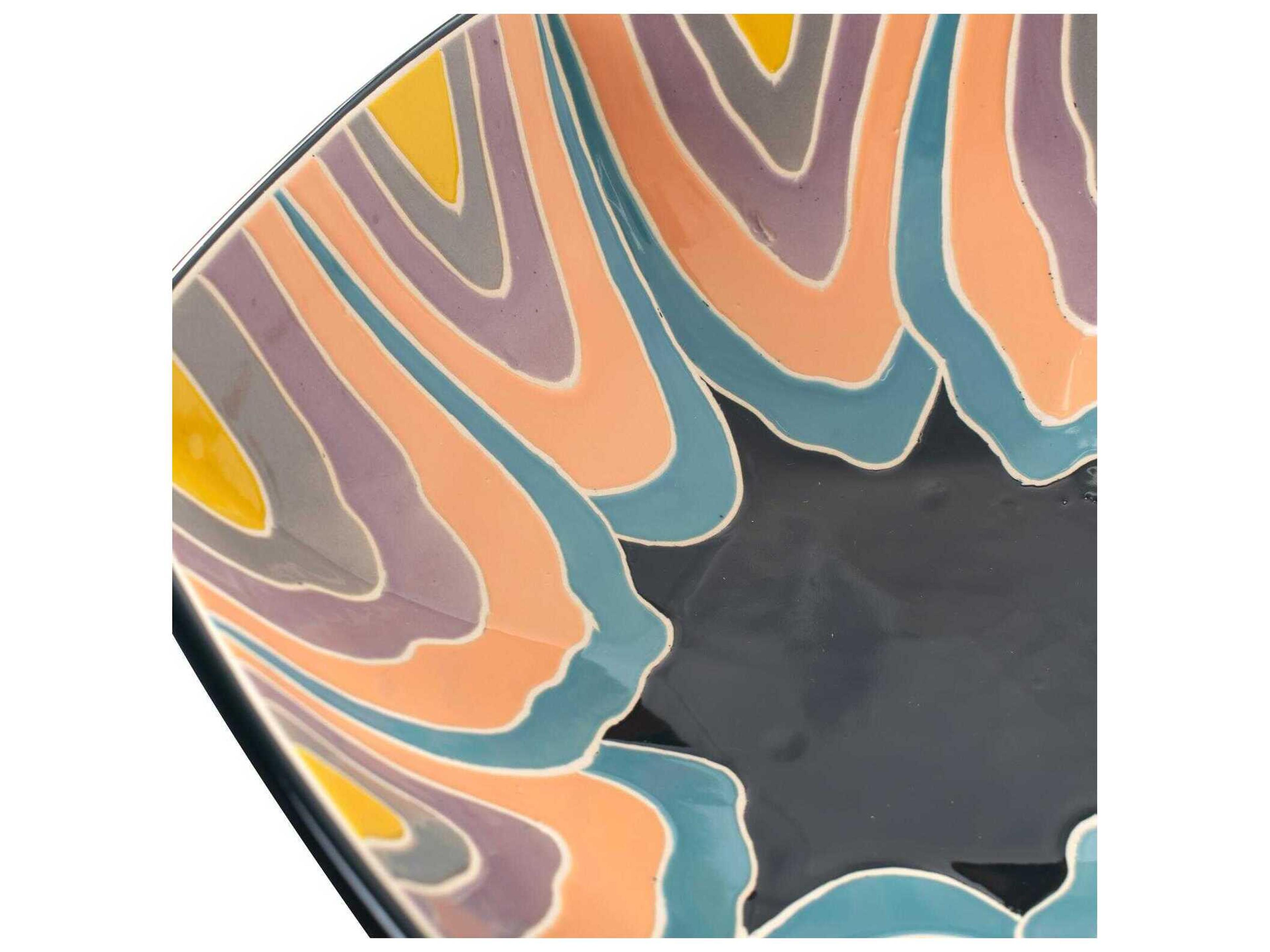 Howard Elliott Bramwell Pastel Black Decorative Porcelain Decorative Bowl