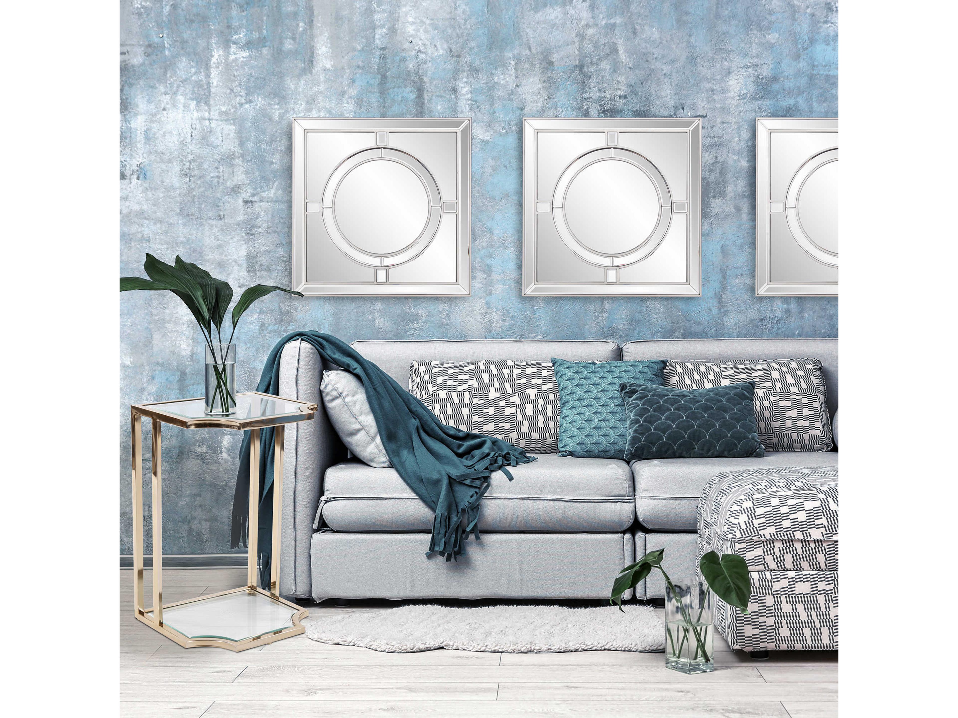 Howard Elliott Arwen Champagne Silver Square Wall Mirror