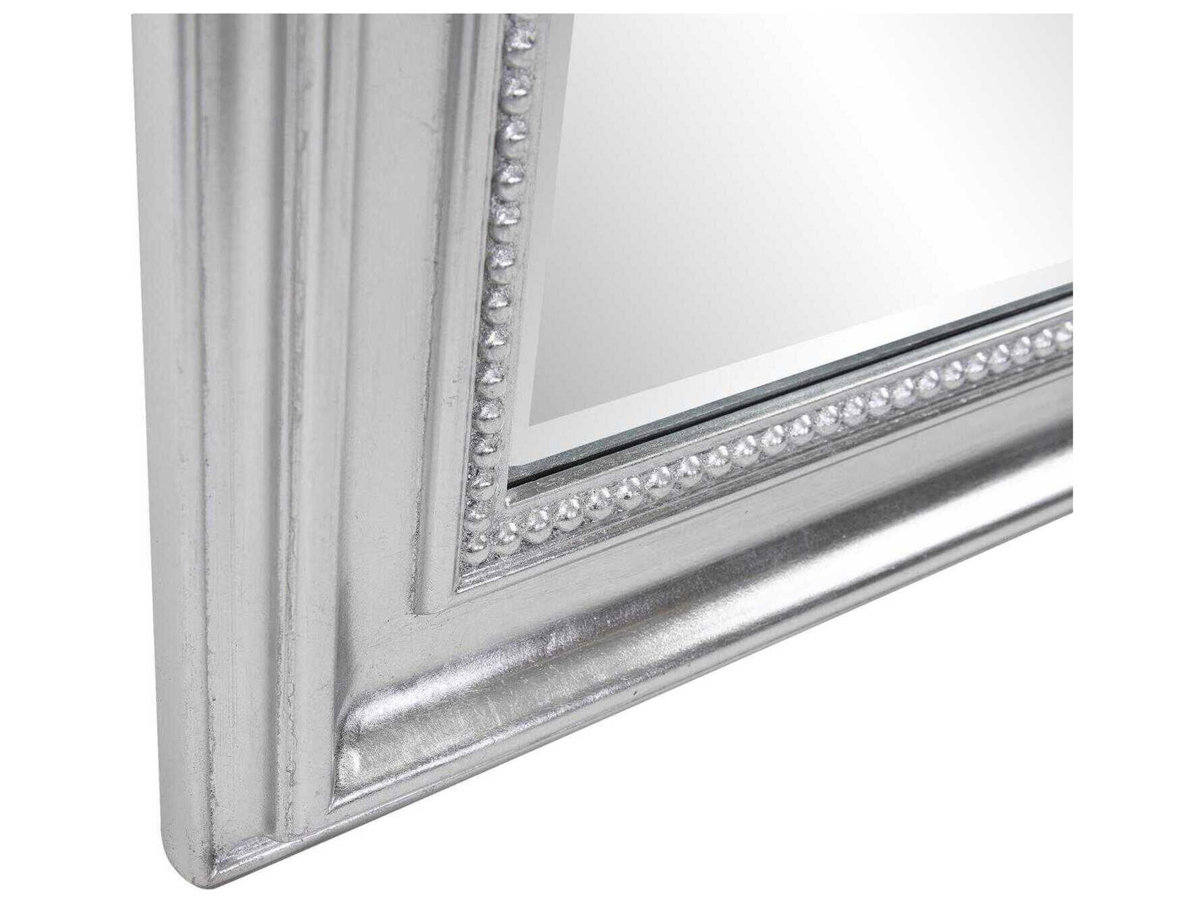 Howard Elliott French Philippe Bright Silver Rectangular Wall Mirror