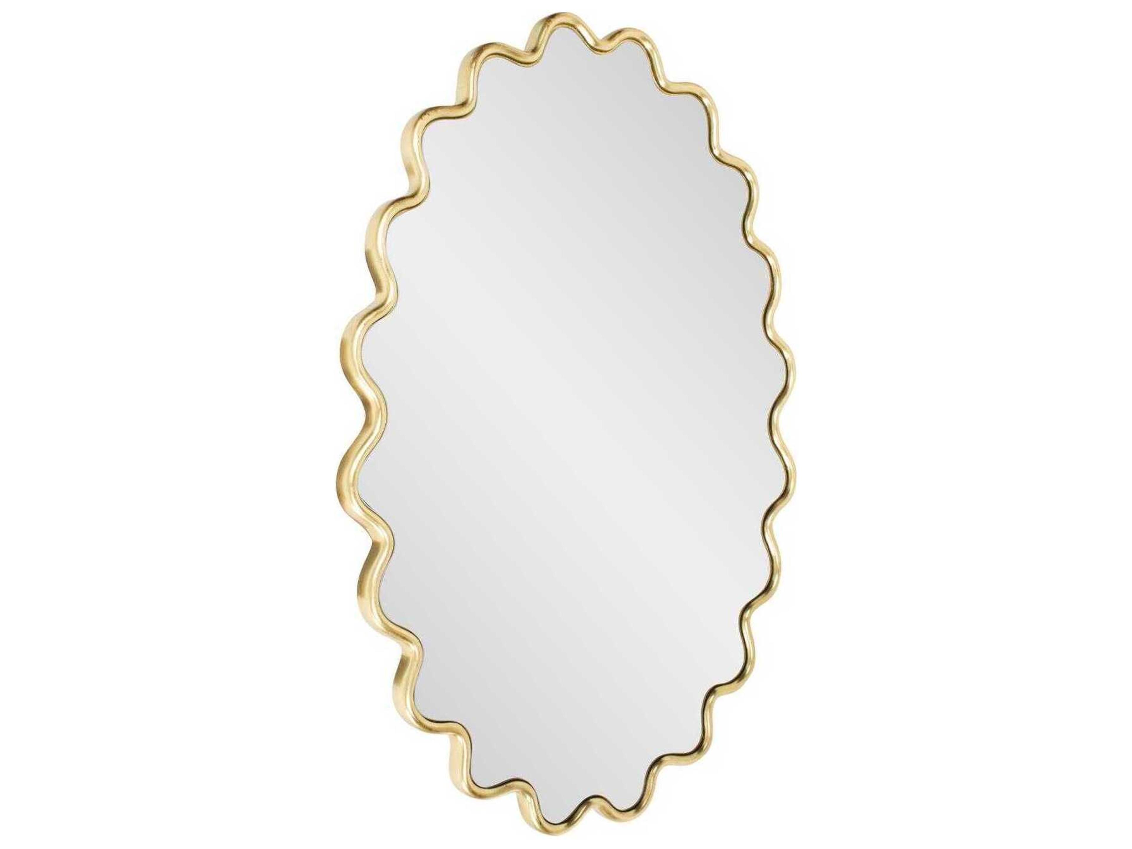Howard Elliott Cloud Gold Oval Wall Mirror