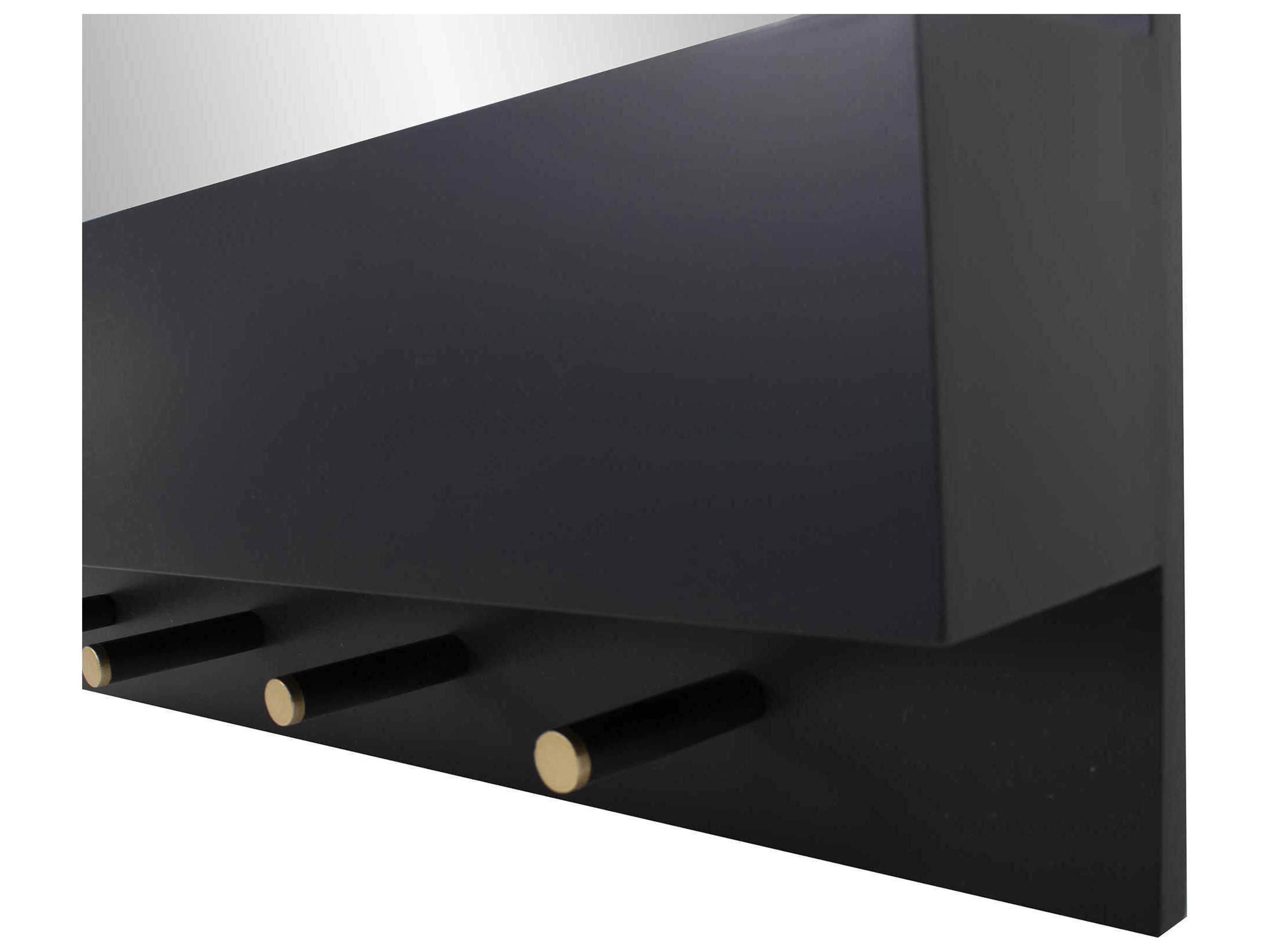 Howard Elliott Galt Black Brass Rectangular Wall Mirror