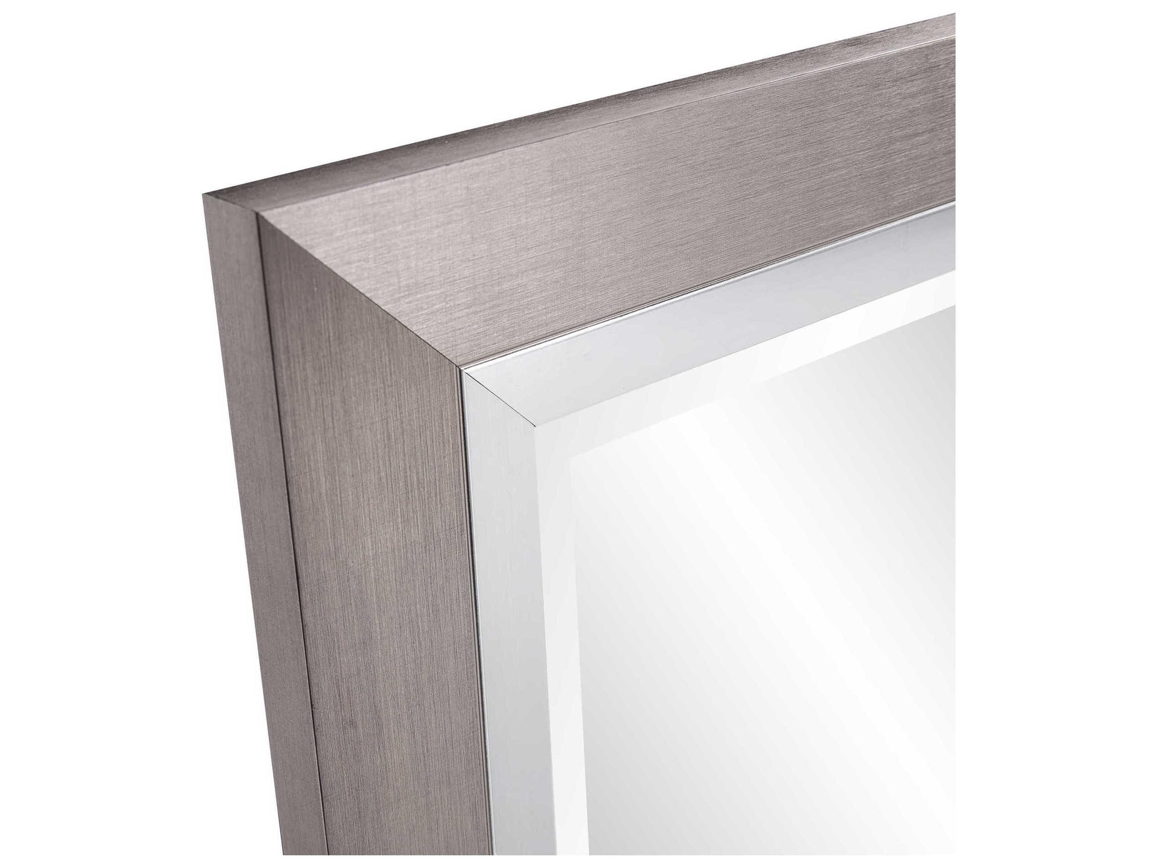 Howard Elliott Chicago Silver Leaf Rectangular Wall Mirror