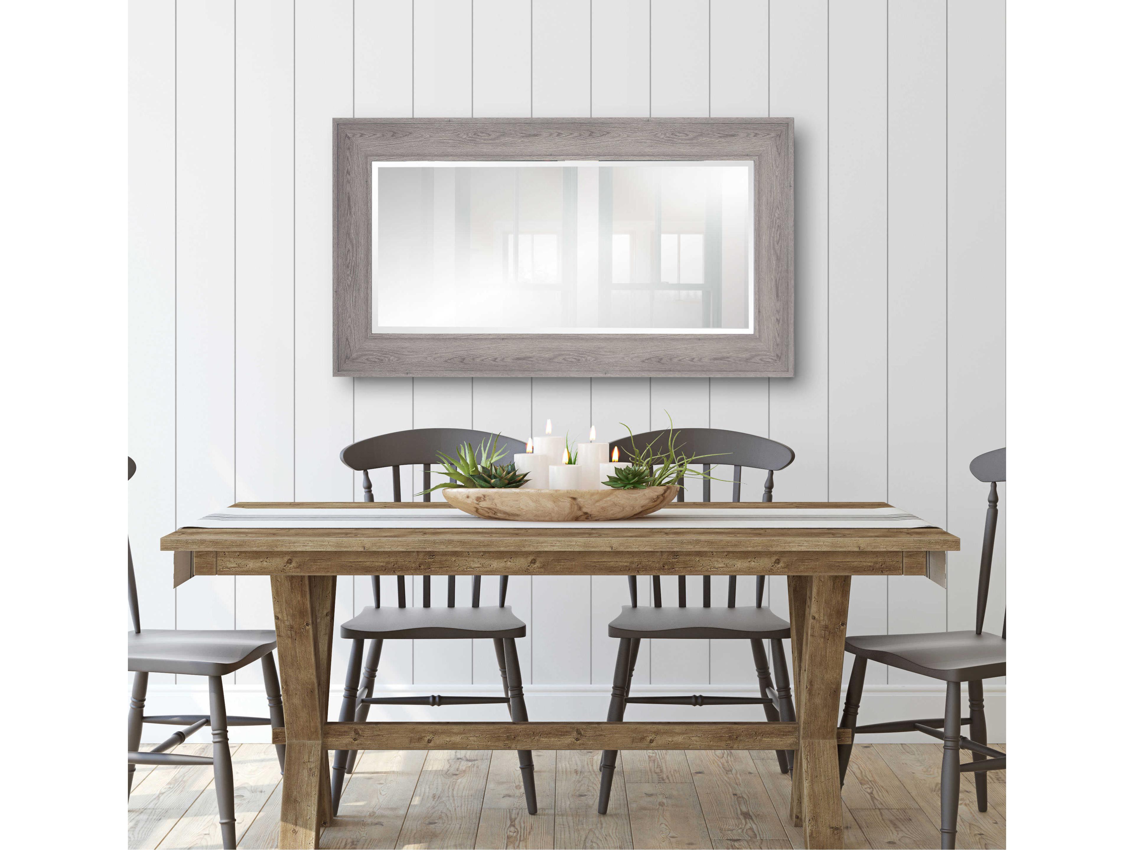 Howard Elliott Ashford Faux Gray Wood Grain Rectangular Wall Mirror