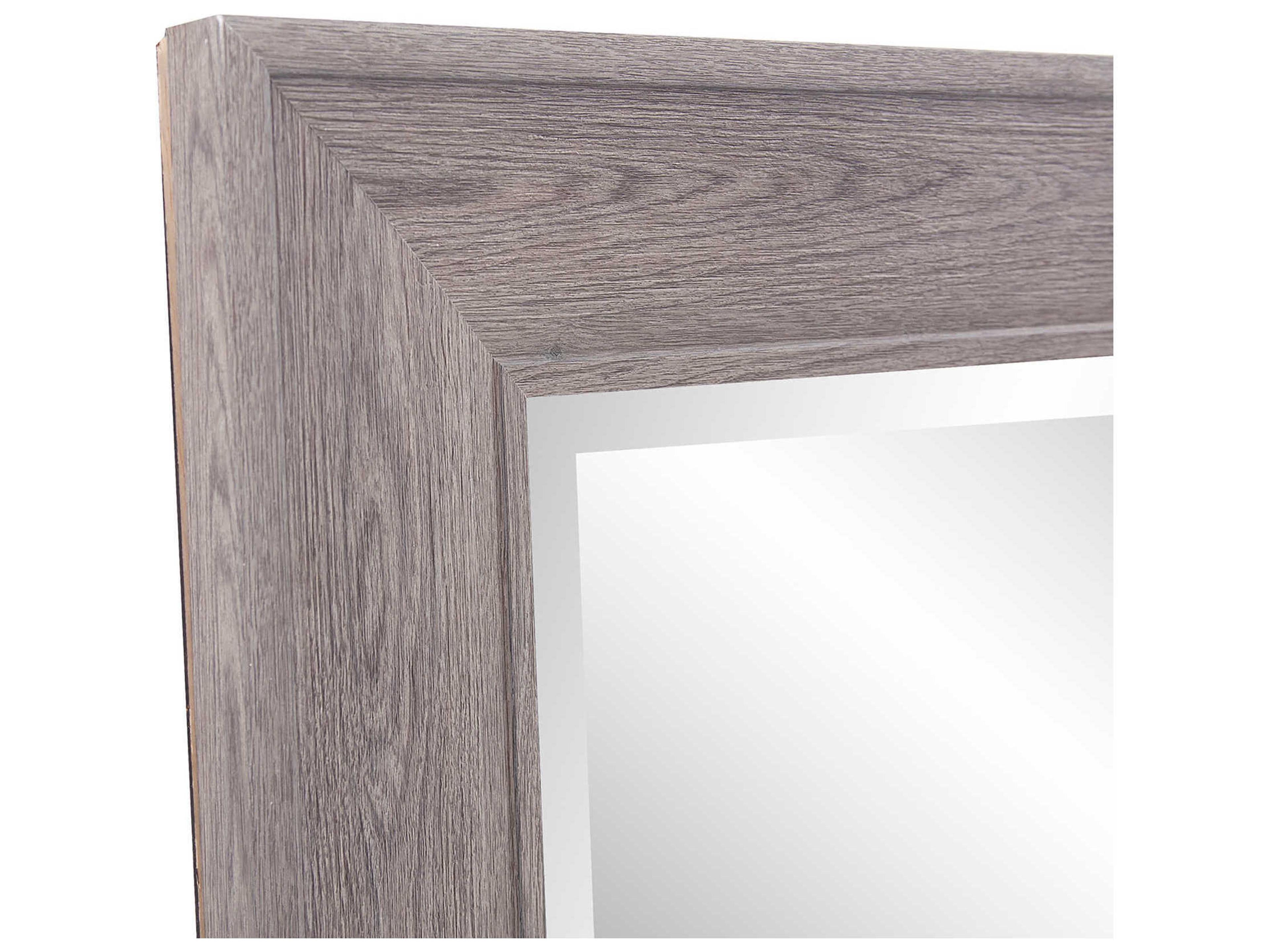 Howard Elliott Ashford Faux Gray Wood Grain Rectangular Wall Mirror