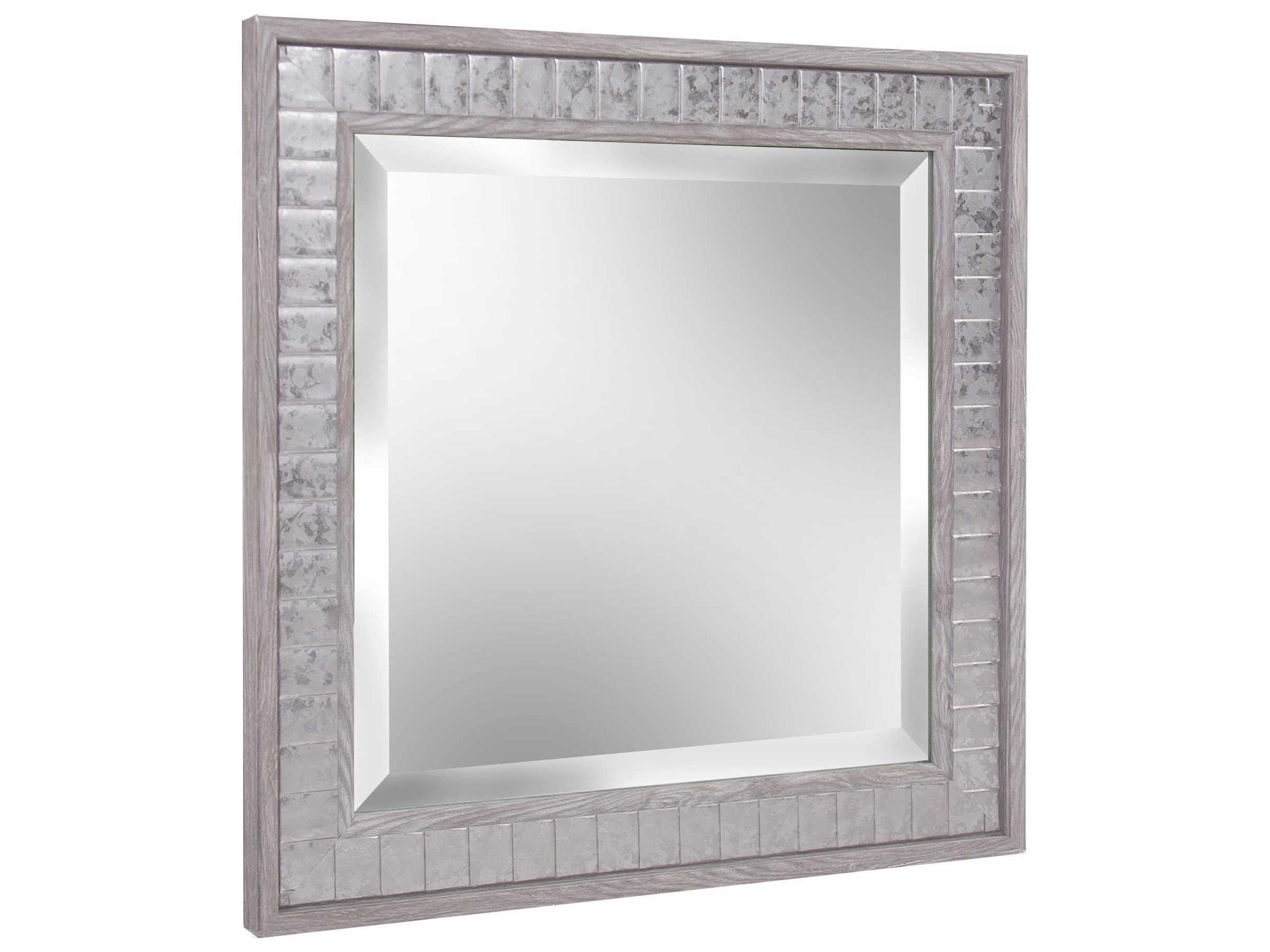 Howard Elliott Metropolis Faux Gray Wood Square Wall Mirror