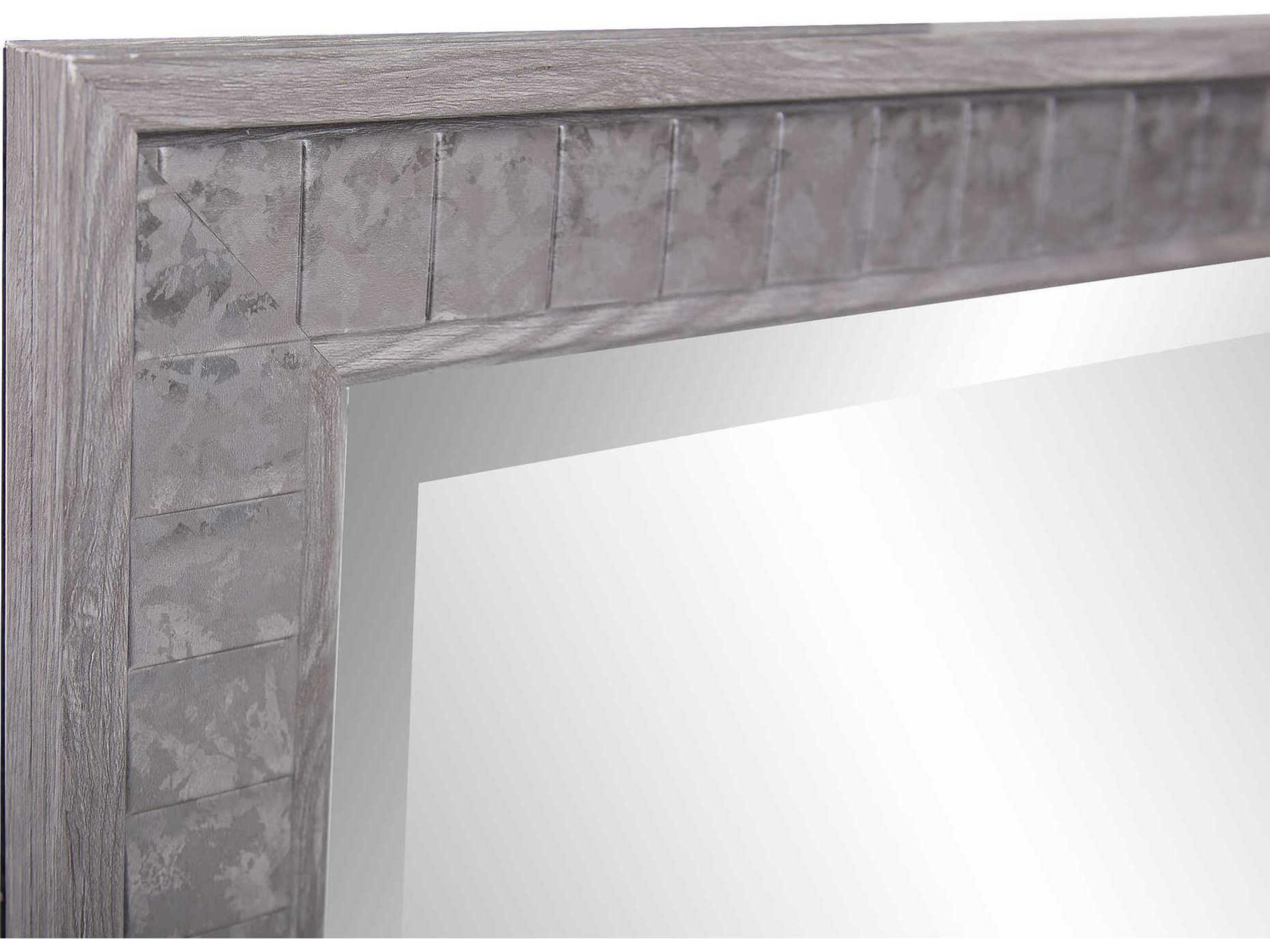 Howard Elliott Metropolis Faux Gray Wood Square Wall Mirror