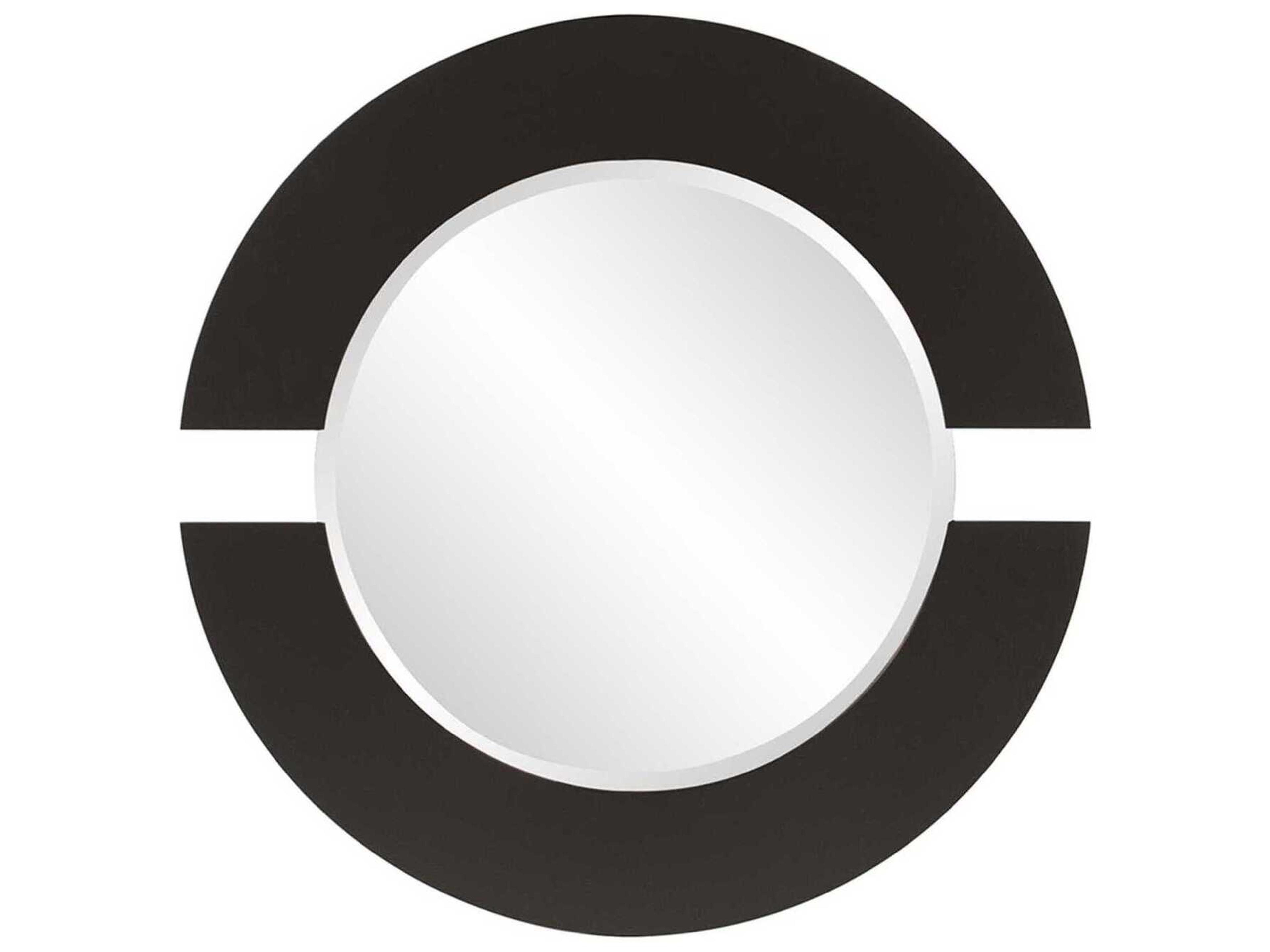 Orbit Matte Charcoal Round Wall Mirror