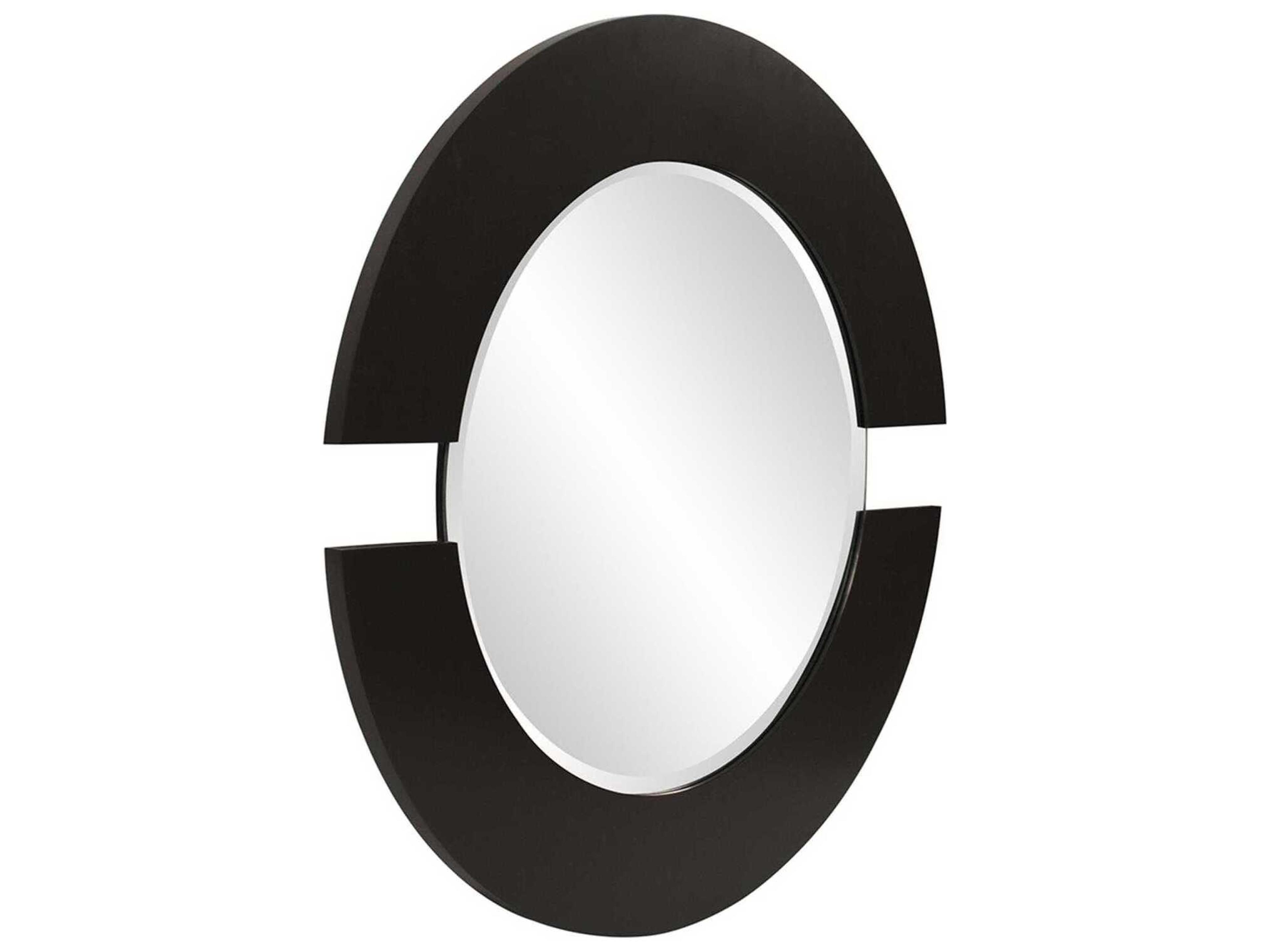 Howard Elliott Orbit Matte Charcoal Round Wall Mirror