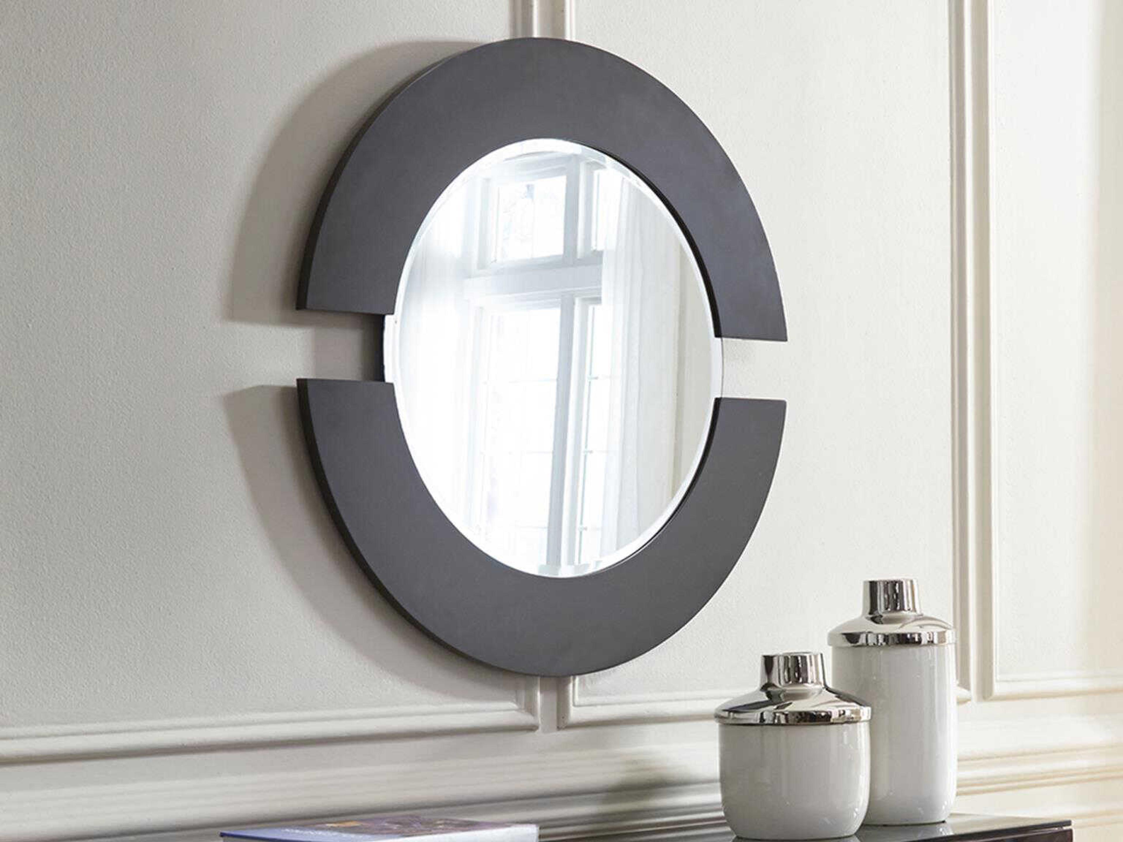 Howard Elliott Orbit Matte Charcoal Round Wall Mirror