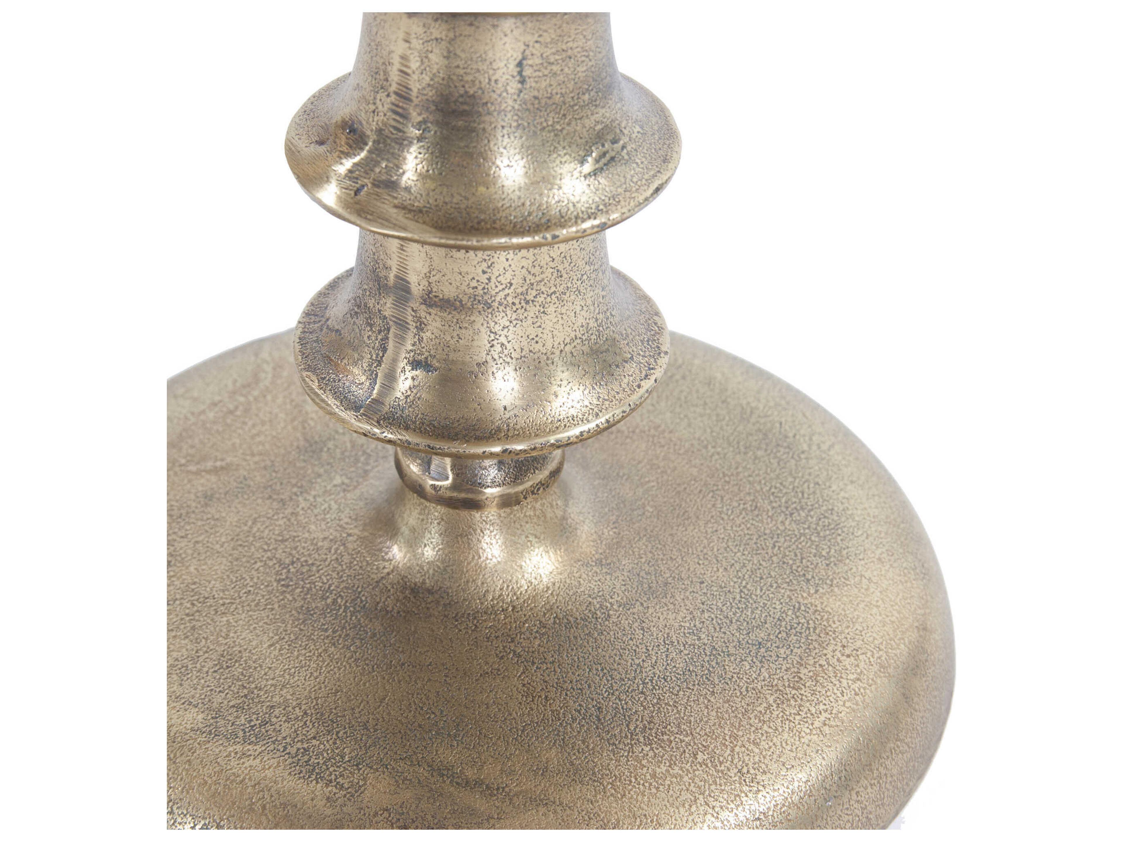 Howard Elliott Round Gold Black White End Table