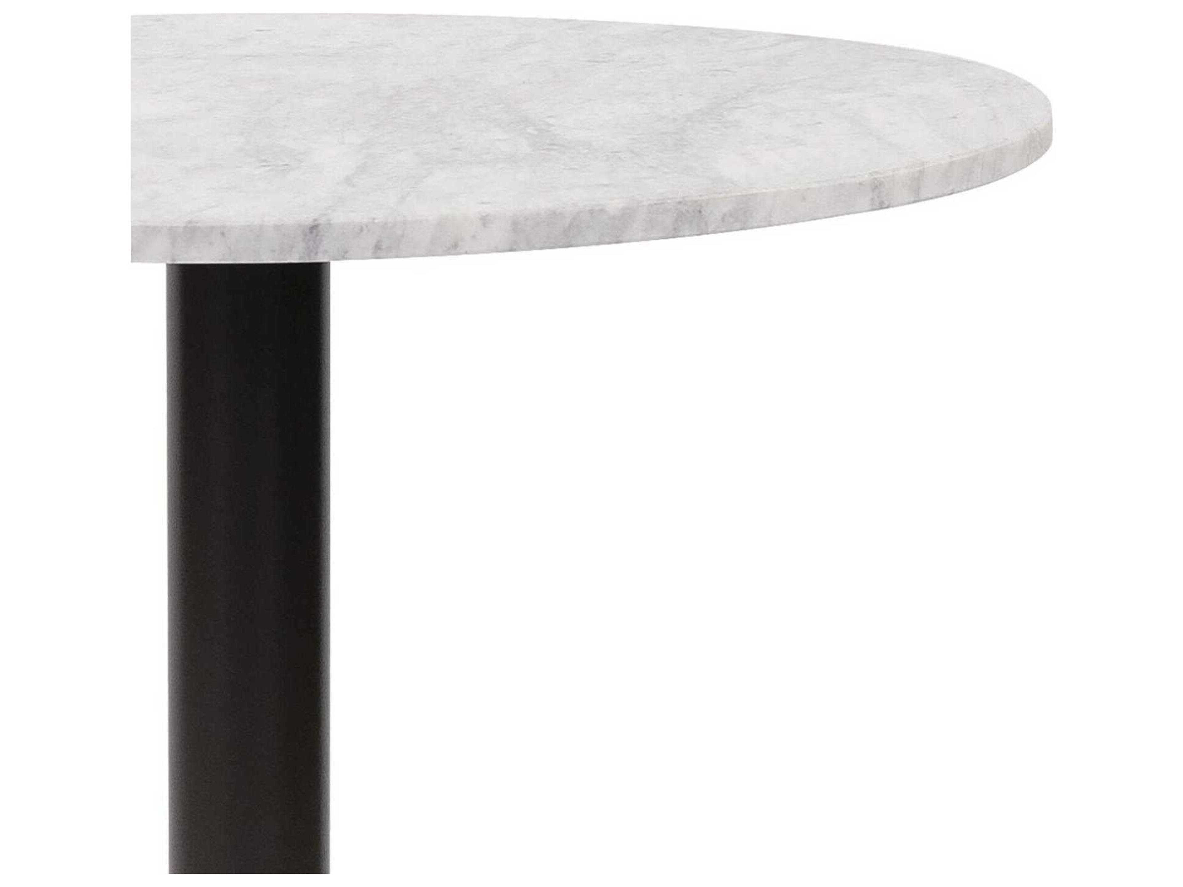 Howard Elliott Round Marble Black Silver White Bistro Table