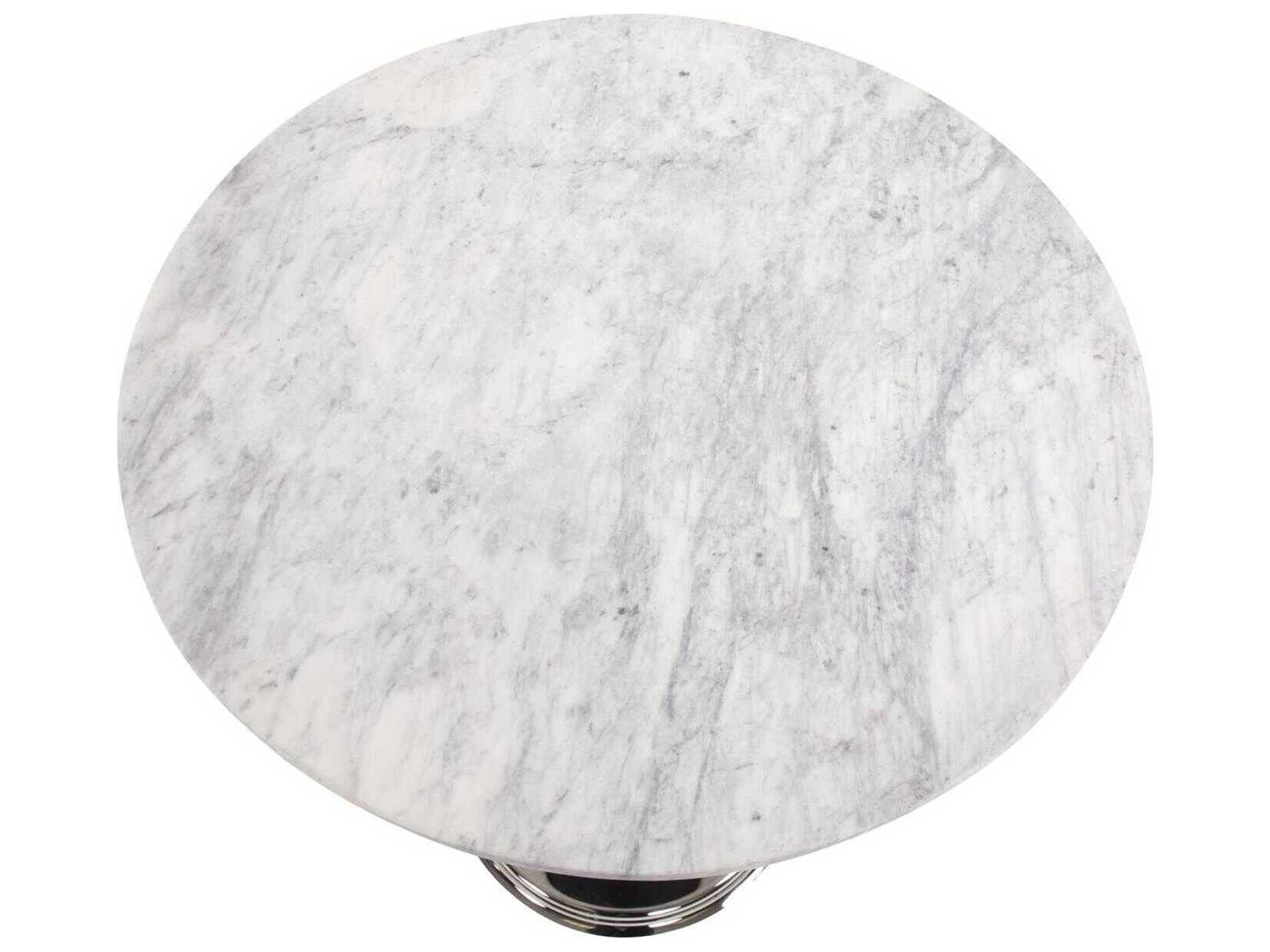 Howard Elliott Round Marble Black Silver White Bistro Table
