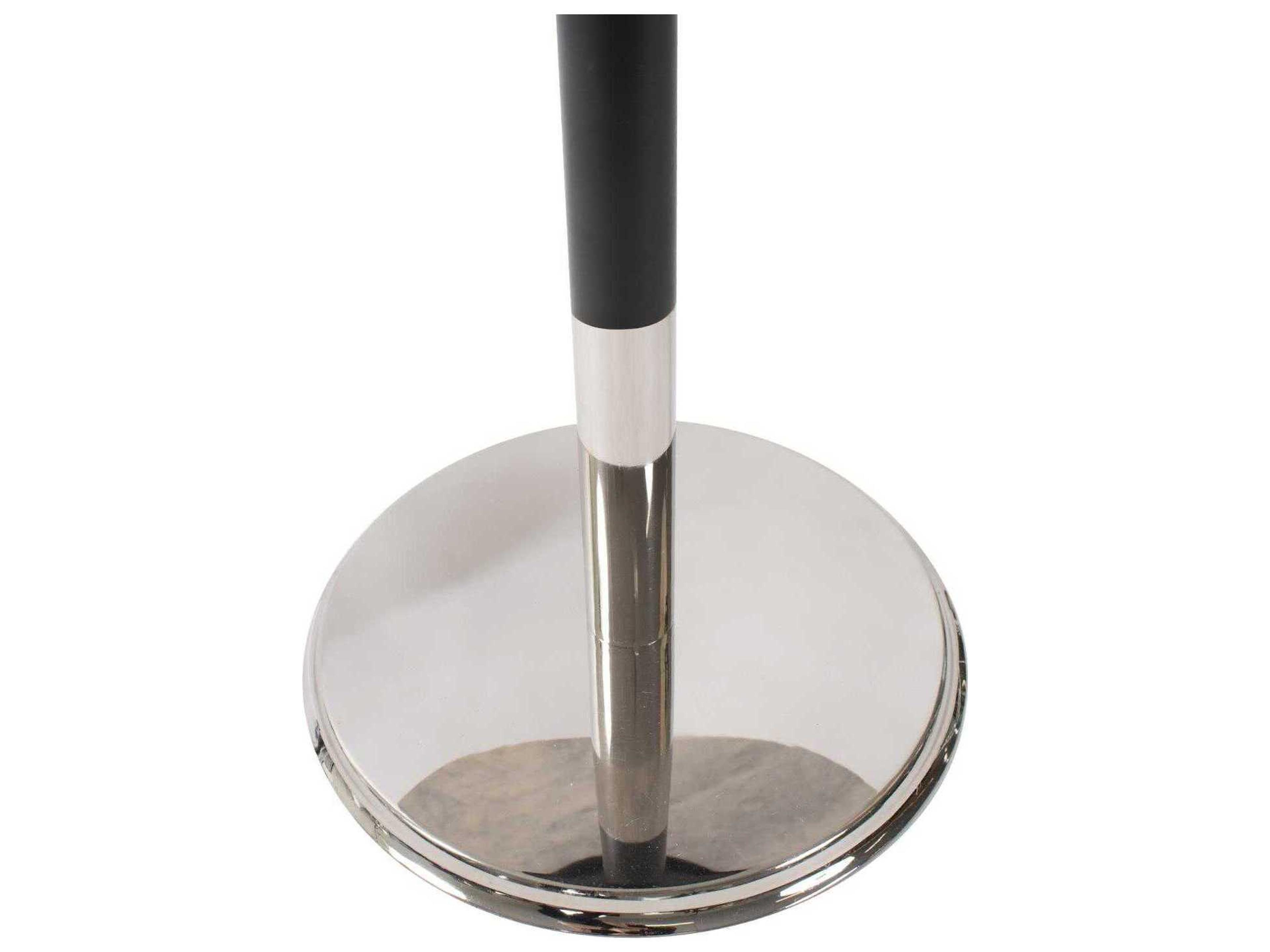 Howard Elliott Micca Round Marble White Gray Silver Dining Table