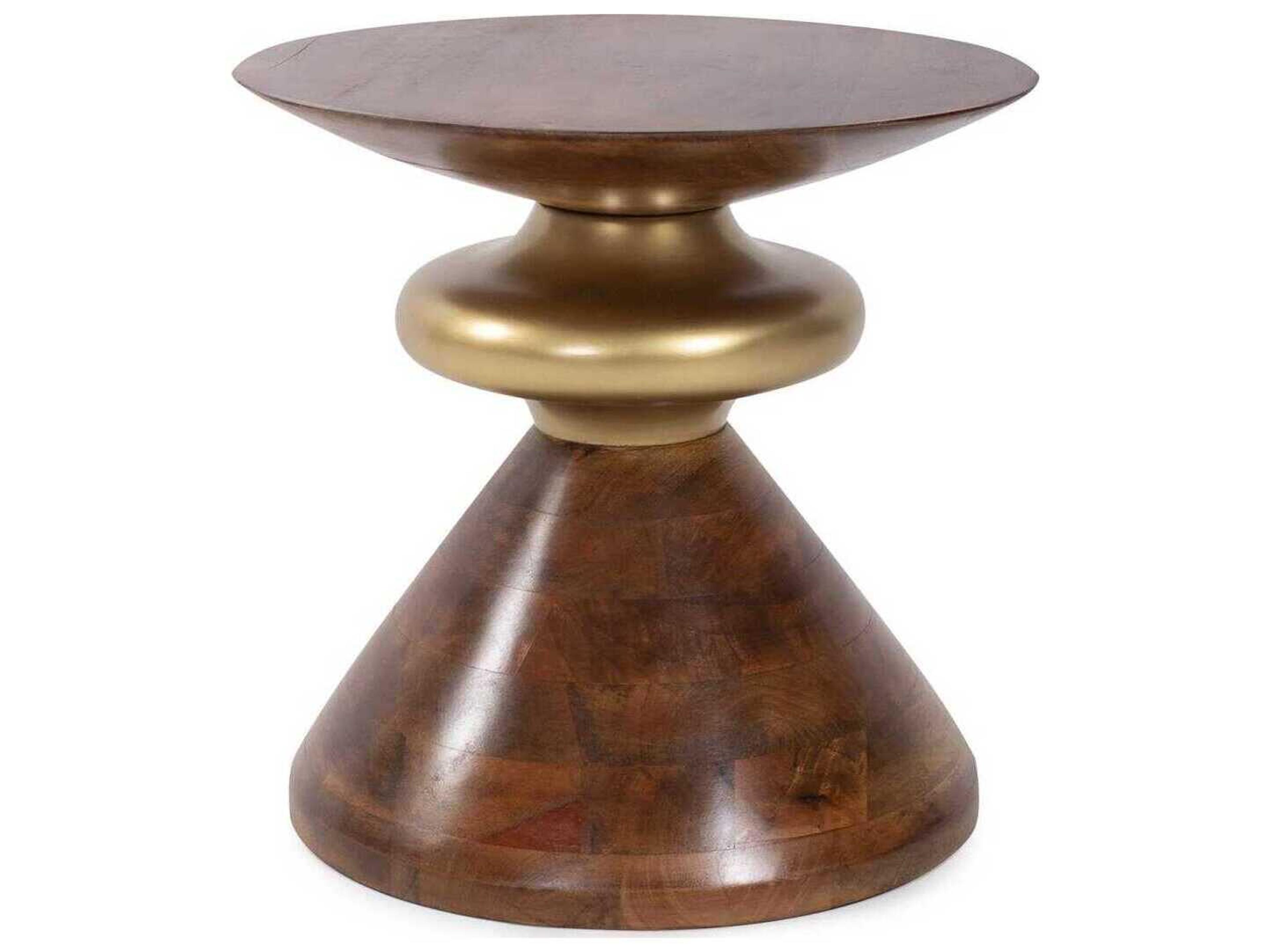 Fillipo Round Wood Grain Brown End Table