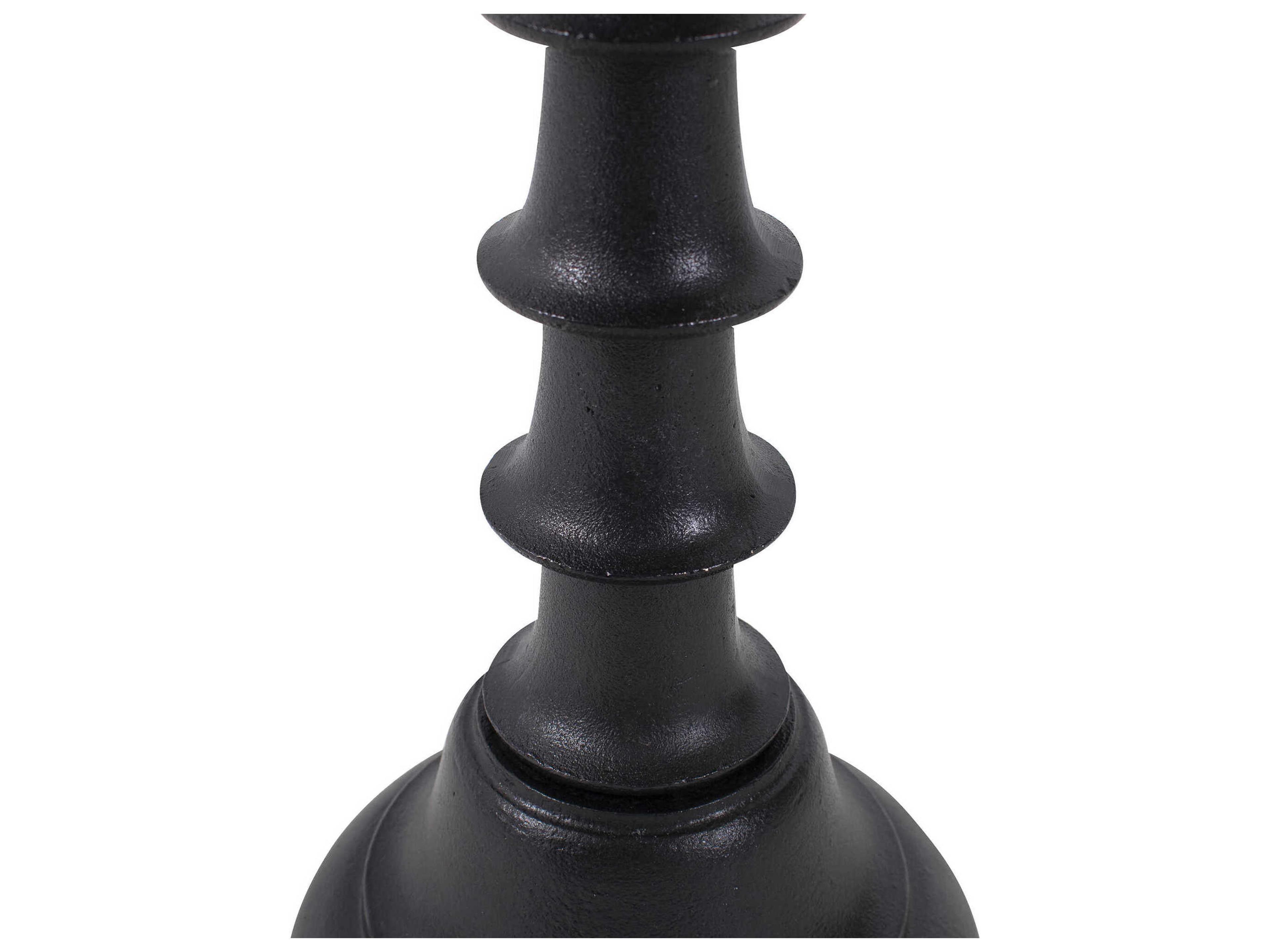 Howard Elliott Columbina Round Wood Black White End Table