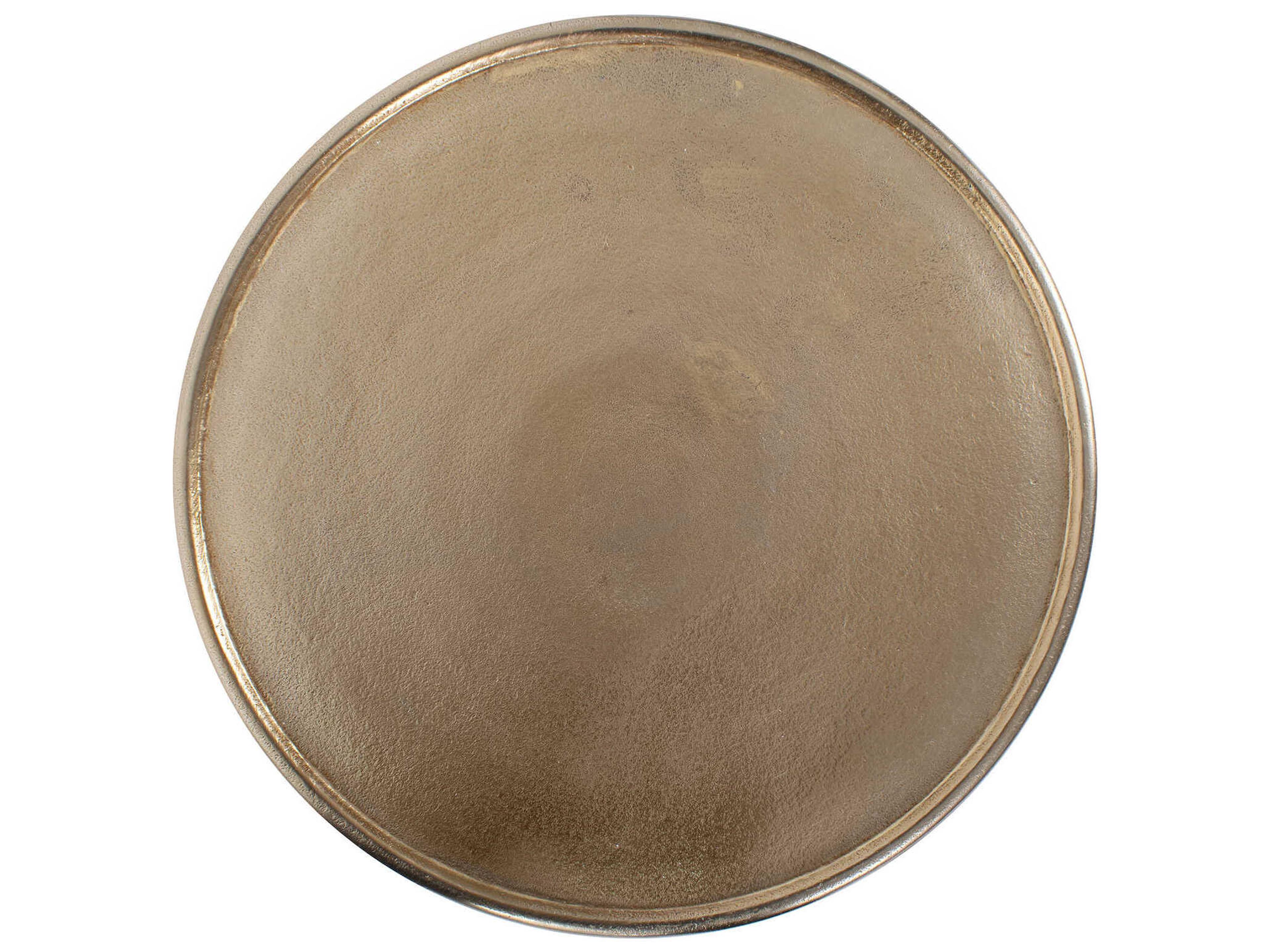 Howard Elliott Behren Round Metal Champagne End Table