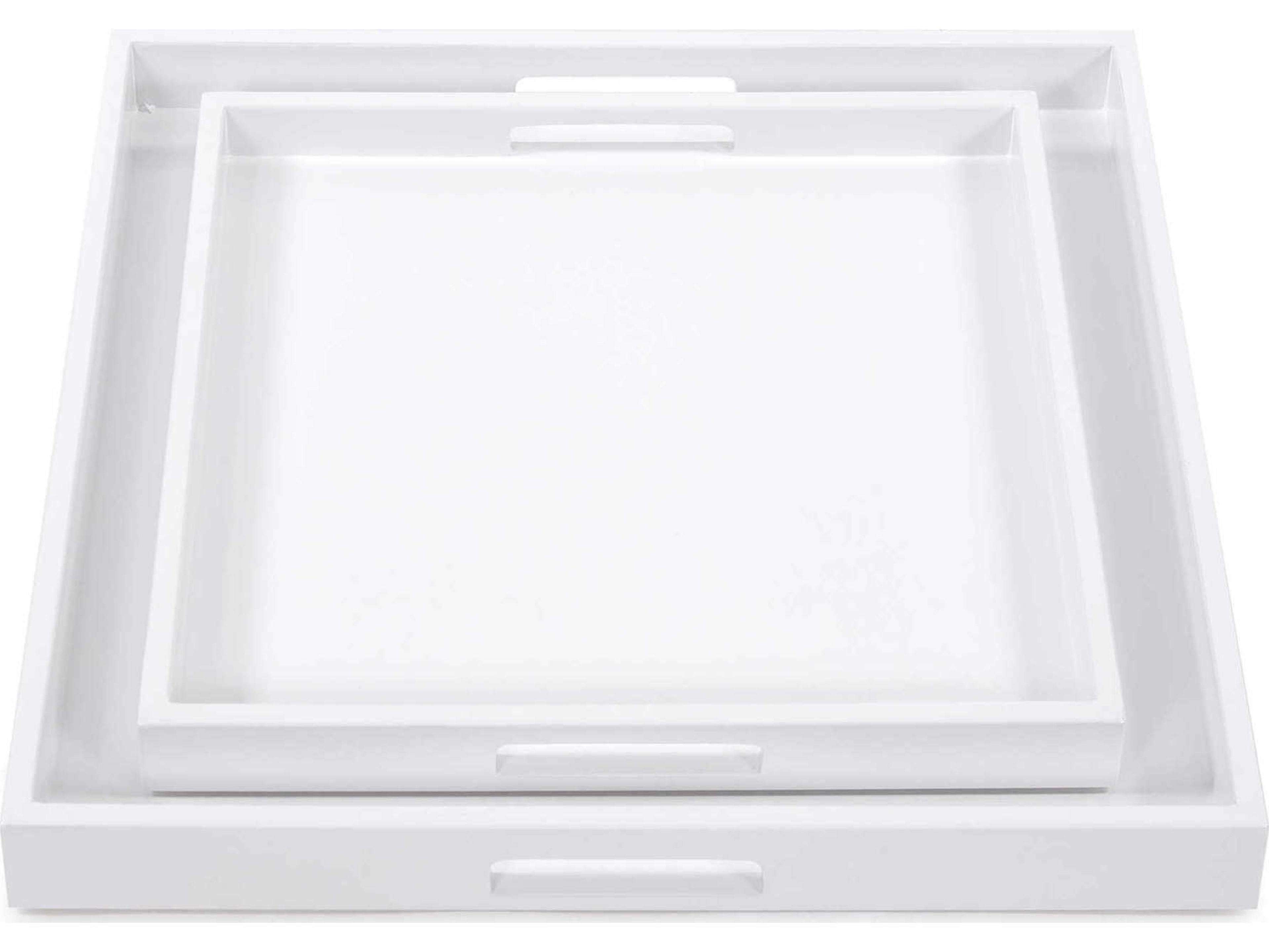 Howard Elliott Glossy White Serving Tray Set of 2
